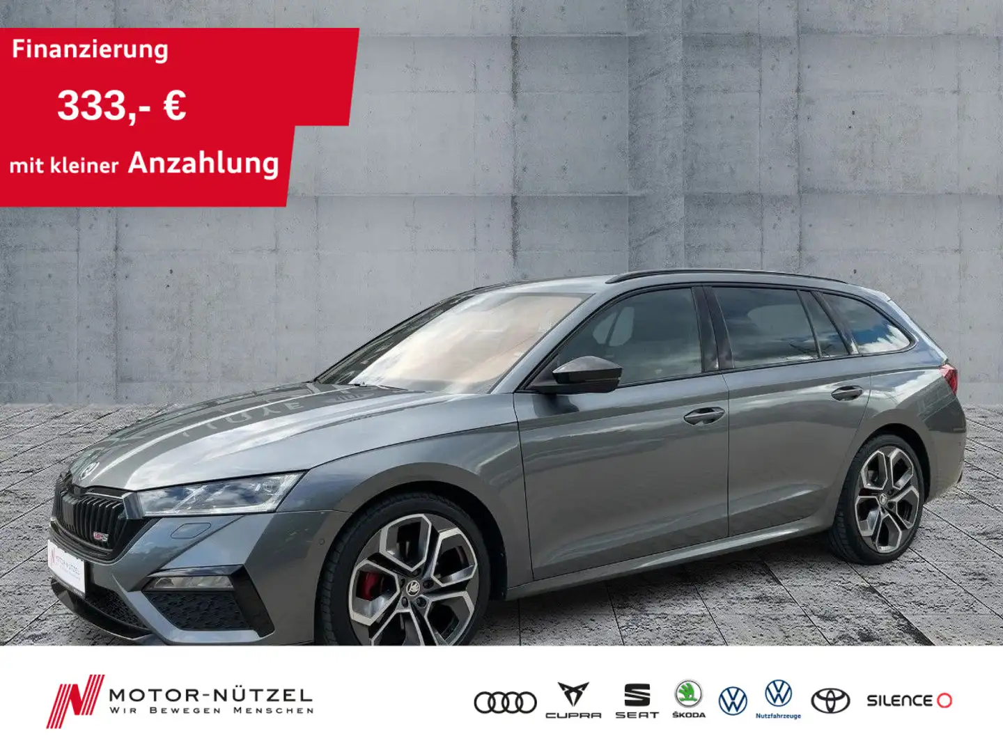 Skoda Octavia Combi RS 2.0 TDI 4x4 DSG MATRIX+NAVI+AHK Grijs - 1