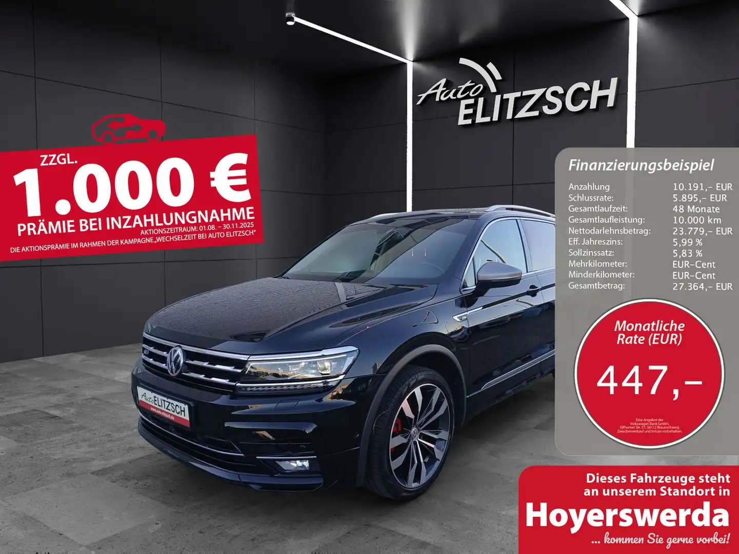 Volkswagen Tiguan Allspace TDI Highline DSG 4M R-Line LED AHK Navi HUD AID... Schwarz - 1