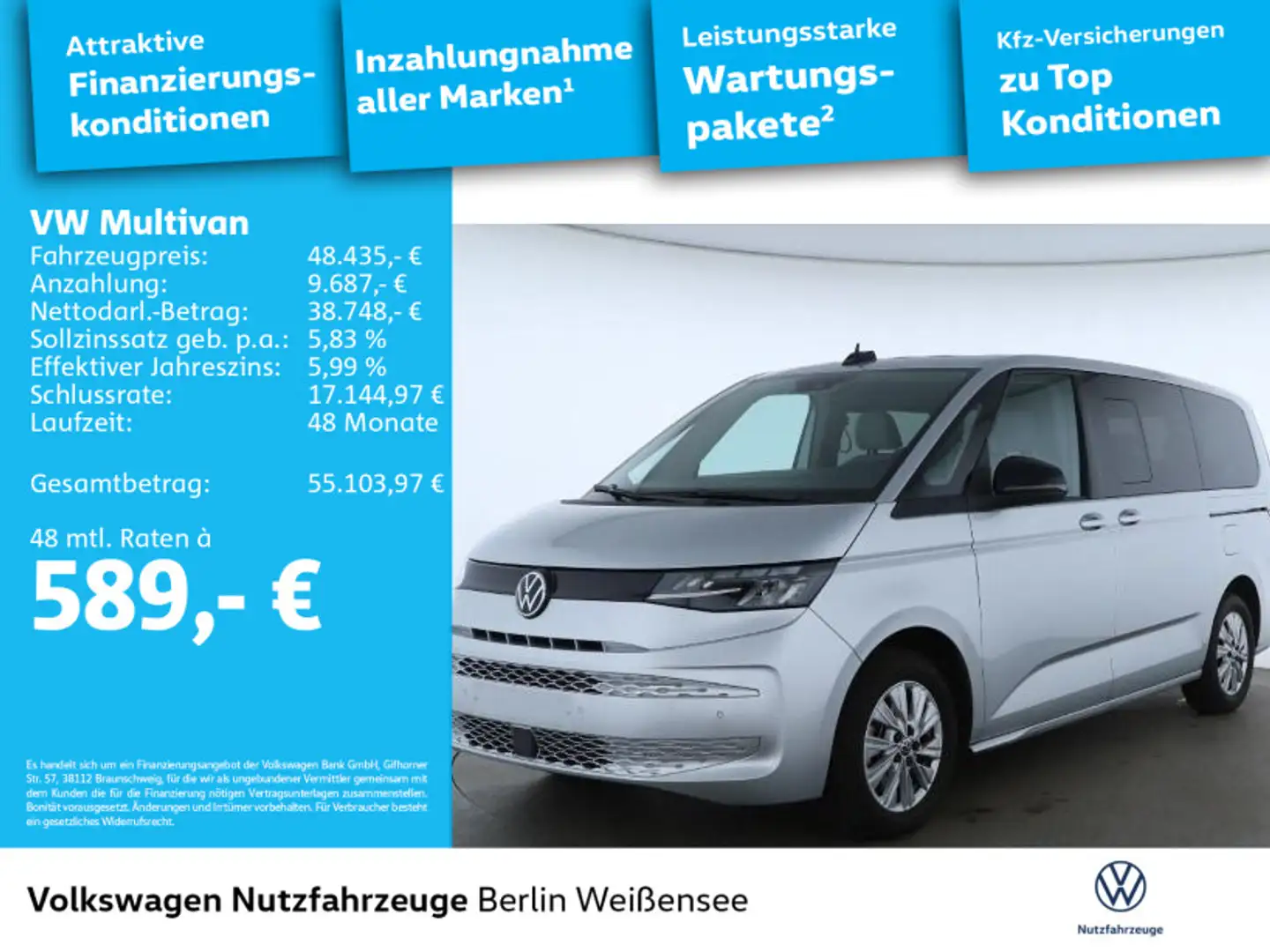 Volkswagen T7 Multivan T7 Multivan 2.0 TSI Lang*DSG*LANE*SHZ*KLIMA*PDC* Silber - 2