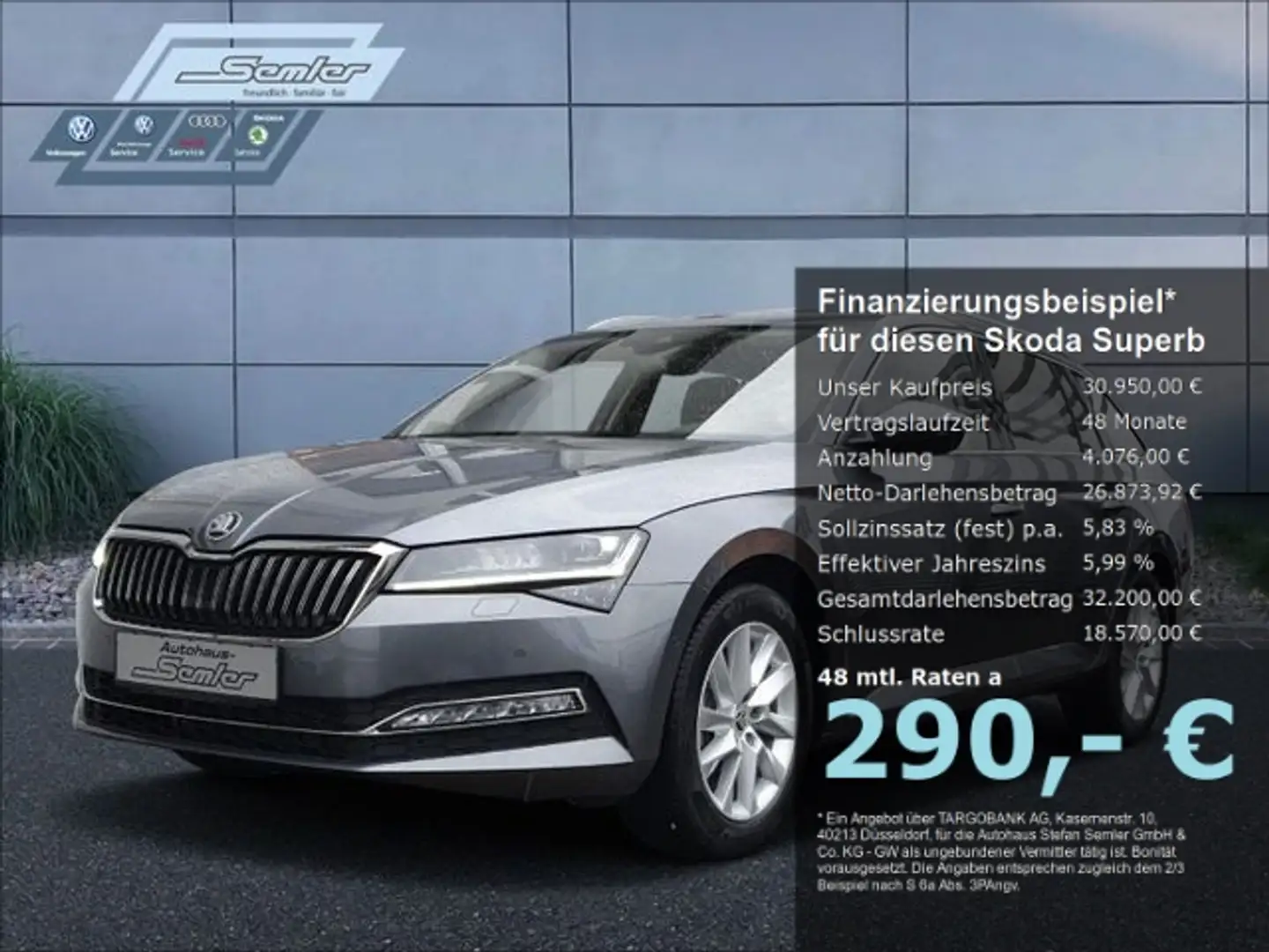 Skoda Superb Combi Style 1,5 TSI DSG LEDER MATRIX NAVI Grau - 1