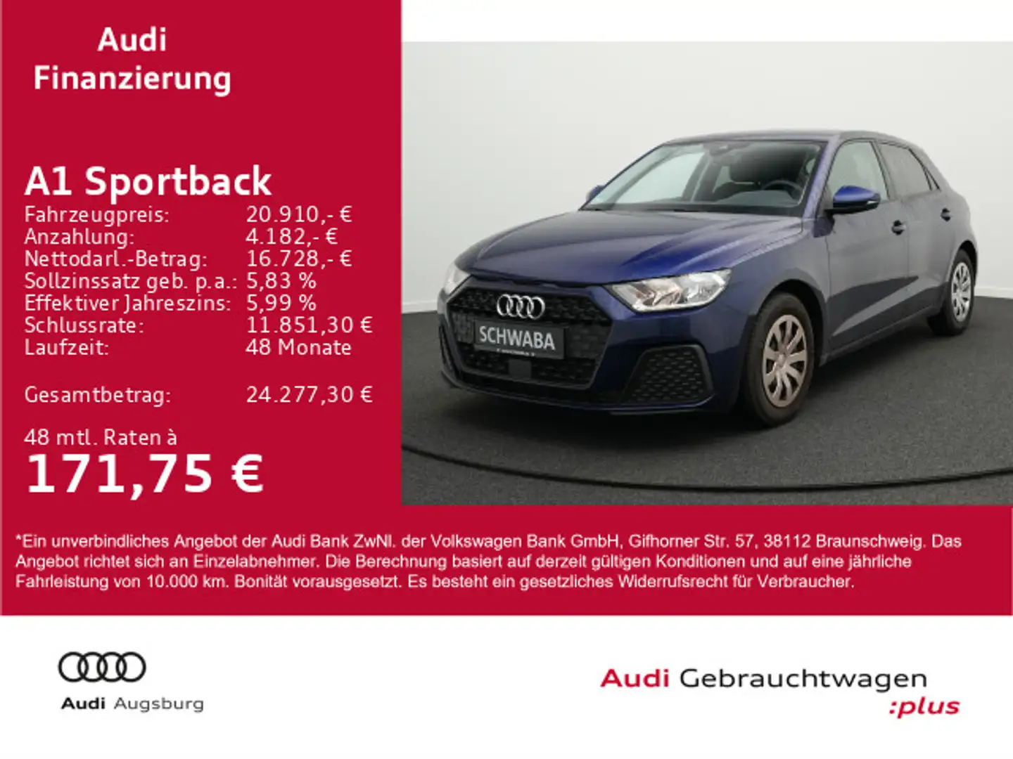 Audi A1 30TFSI S tr. *VIRTUAL*NAVI*PDC*SHZ* Blau - 1