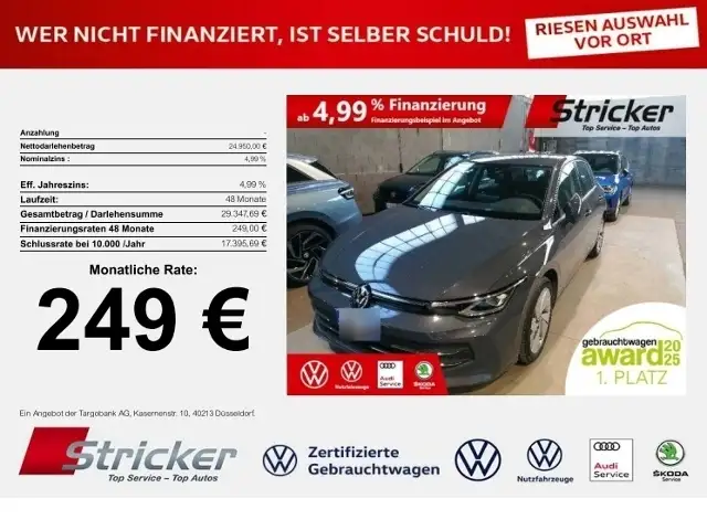 Volkswagen Golf Style 2.0TDI DSG 249, ohne Anzahlung ACC ergoActi