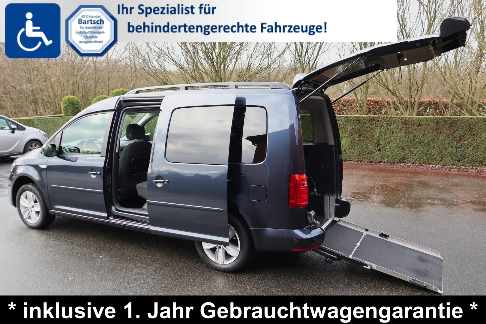 Volkswagen Caddy Maxi Comf. 1,4 TSI DSG*rollstuhlgerecht*90cm Rampe Blau - 1