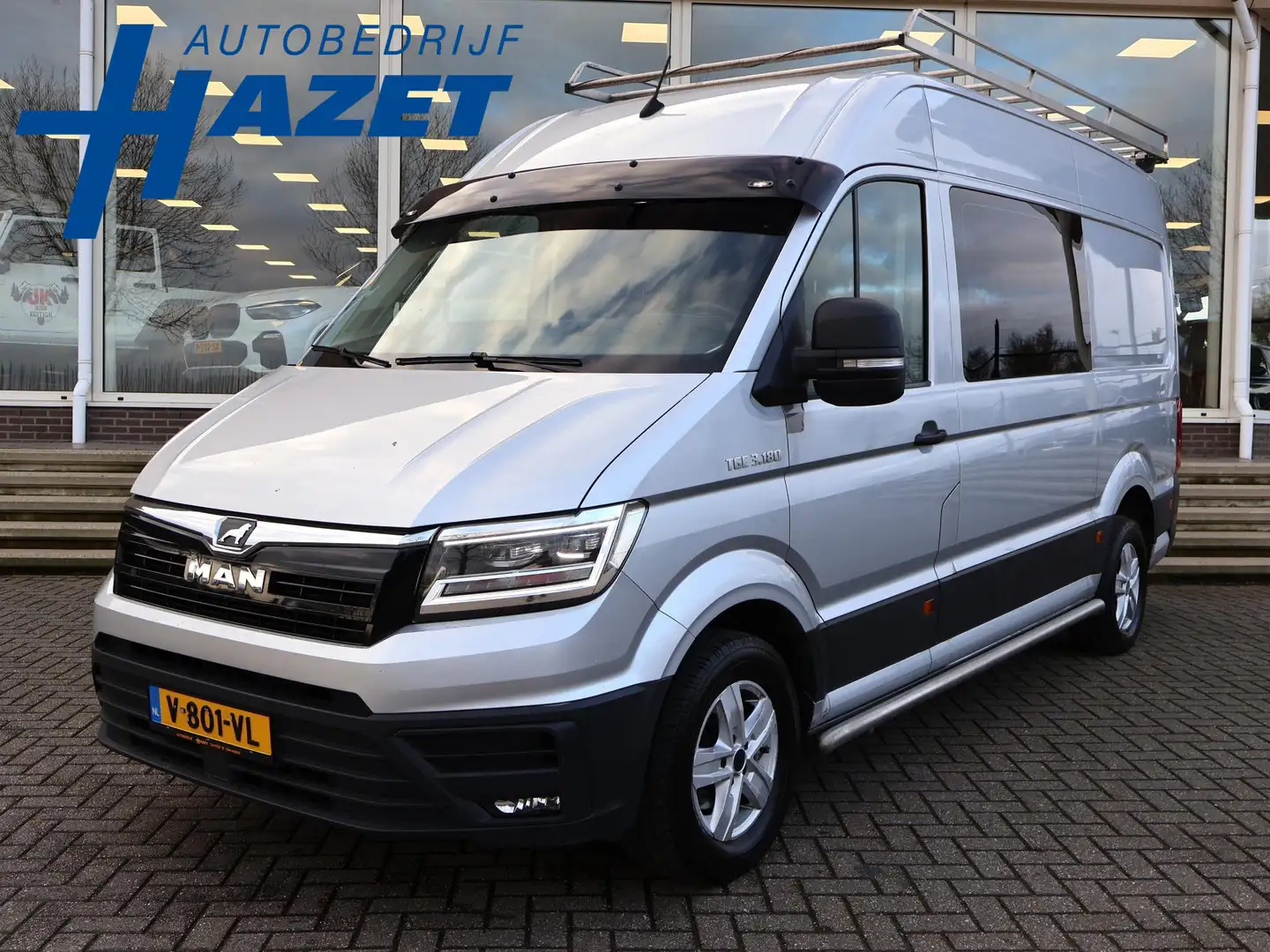 MAN TGE 2.0 TDI 177 PK AUT. DUBBEL CABINE + 3500 KG TREKHA Argent - 1
