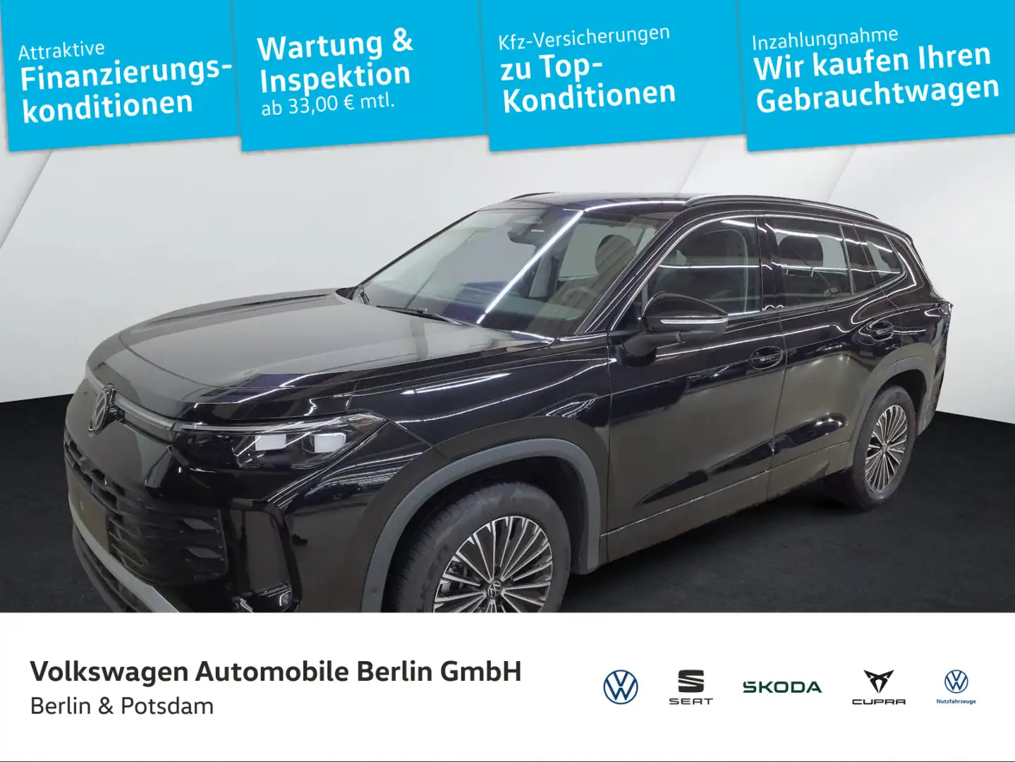 Volkswagen Tayron 2.0 TDI DSG Life 4M Navi R-Kam AHK LED Schwarz - 1