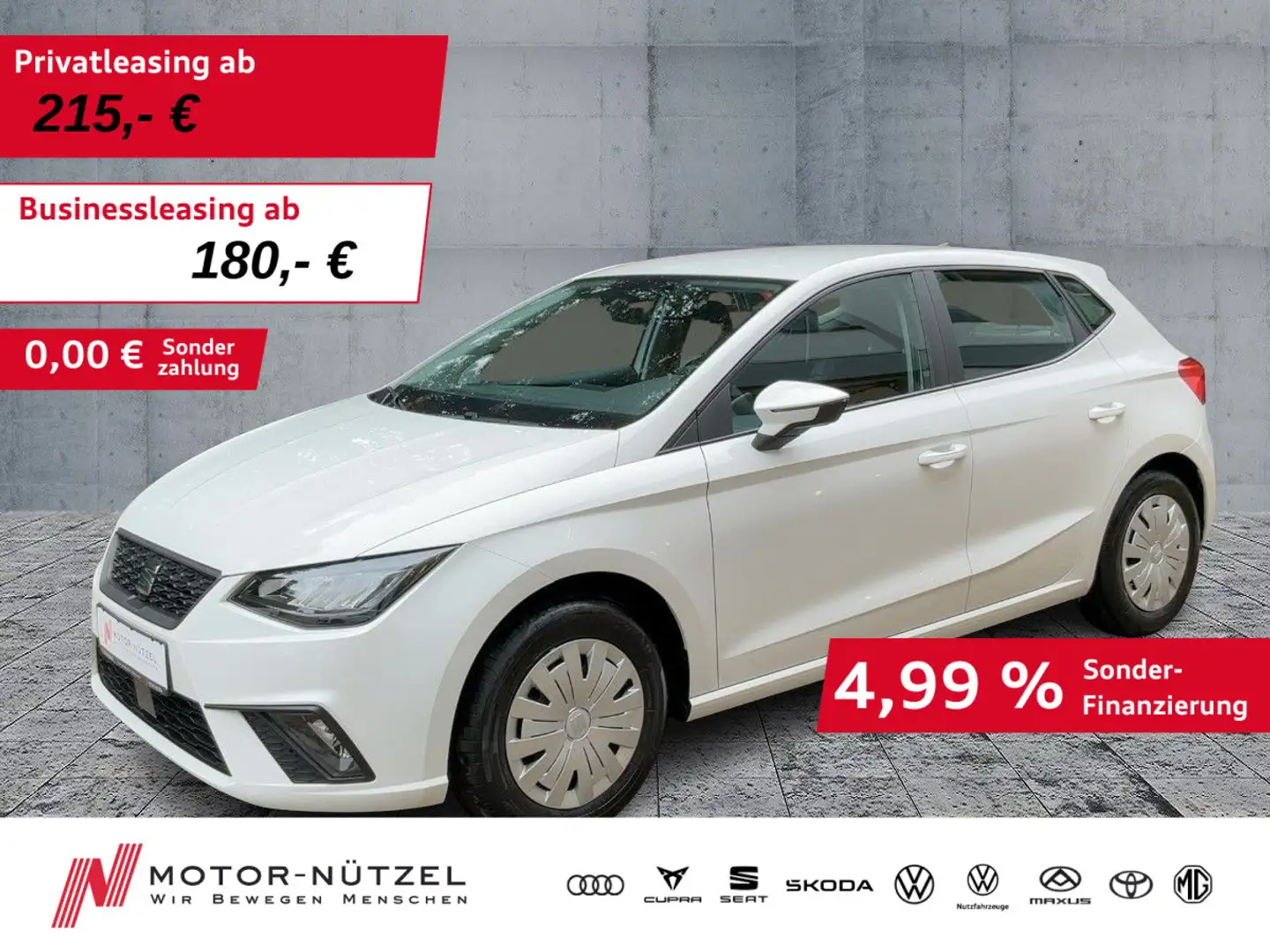 SEAT Ibiza 1.0 REFERENCE LED+DAB+BT+SHZ+PDC+NSW+KLIMA Blanc - 1
