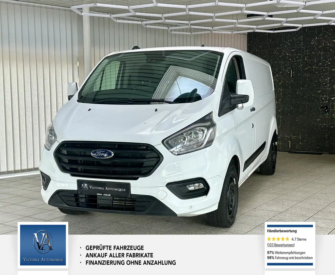 Ford Transit Custom Kasten 1 Hand* Scheckheft* TÜV neu* Seervice Neu Weiß - 1