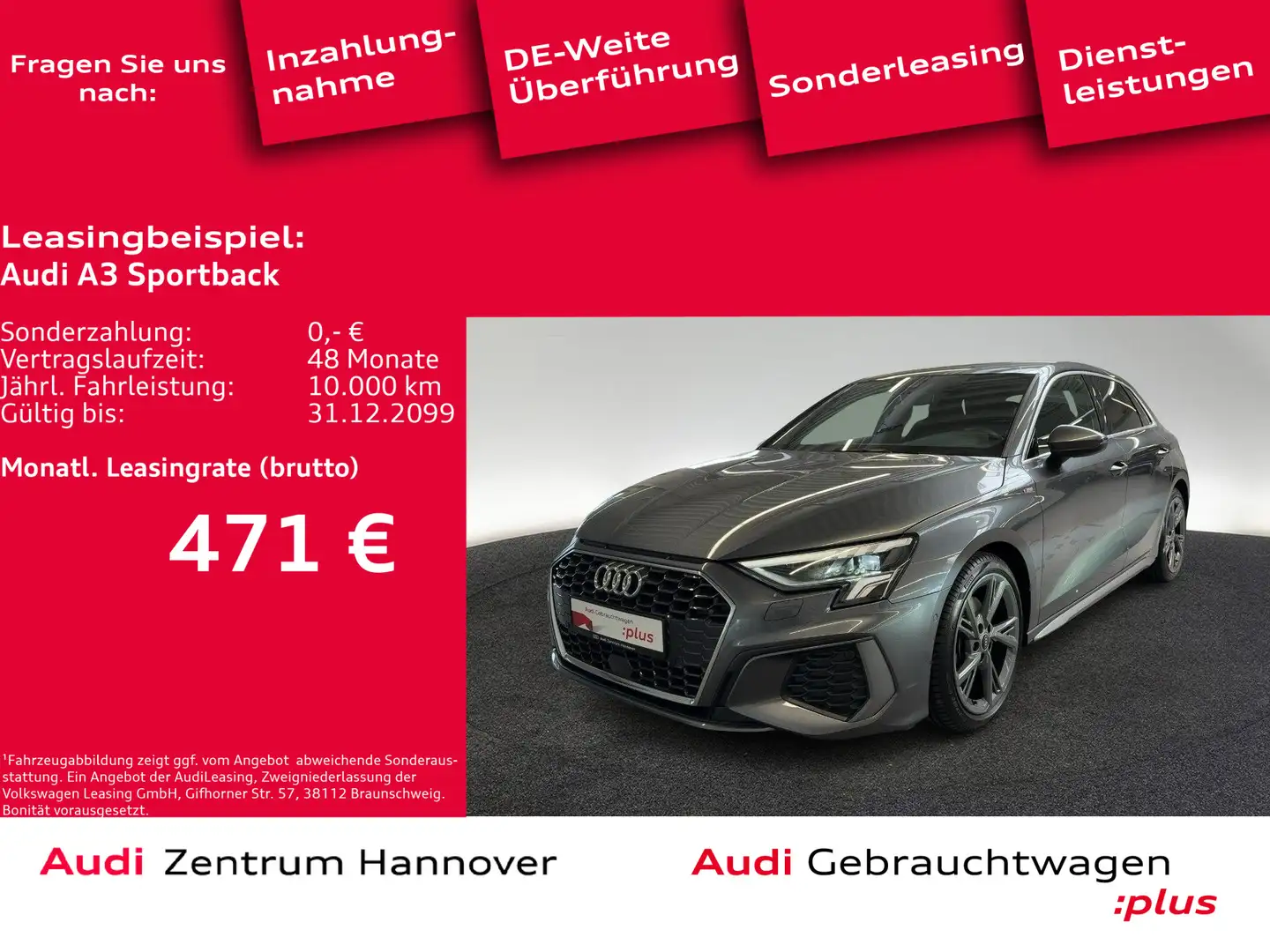 Audi A3 S line 35 TFSI virtual LED Navi Tei Grijs - 1