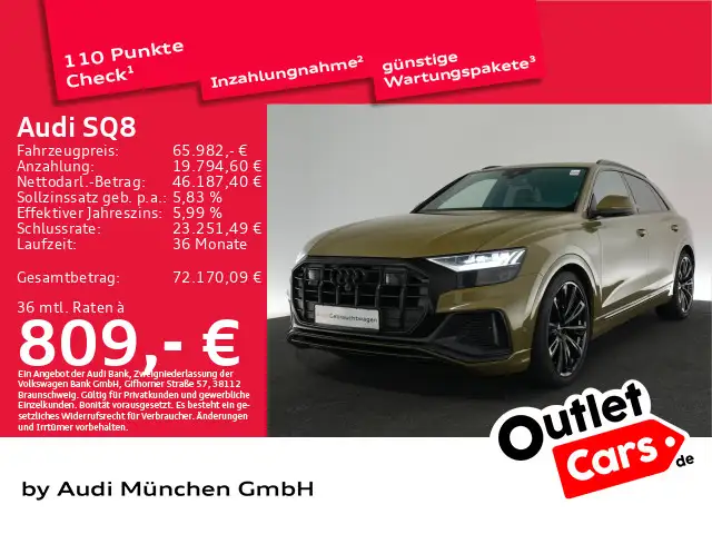Audi SQ8 TFSI tiptr. AHK/Pano/S Sitze/Sitzbel./HD Mat