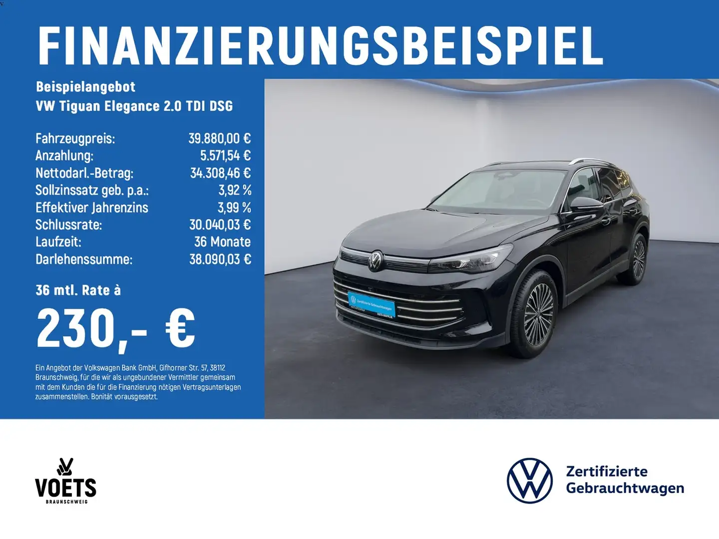 Volkswagen Tiguan Elegance 2.0 TDI DSG AreaView+AHK+MATRIX-LED Schwarz - 2