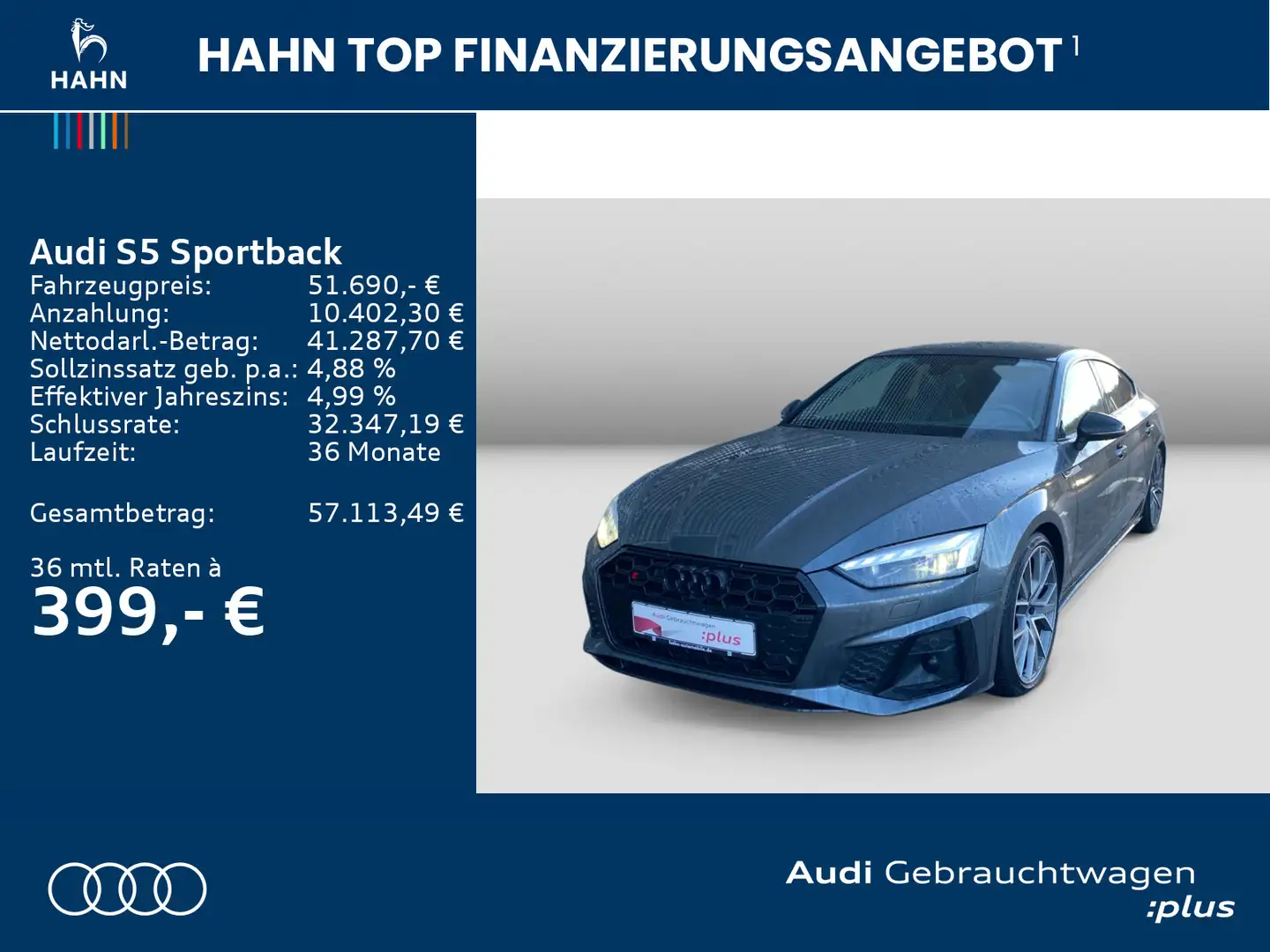 Audi S5 TDI quattro S-trc Standh Pano B&O Grau - 2
