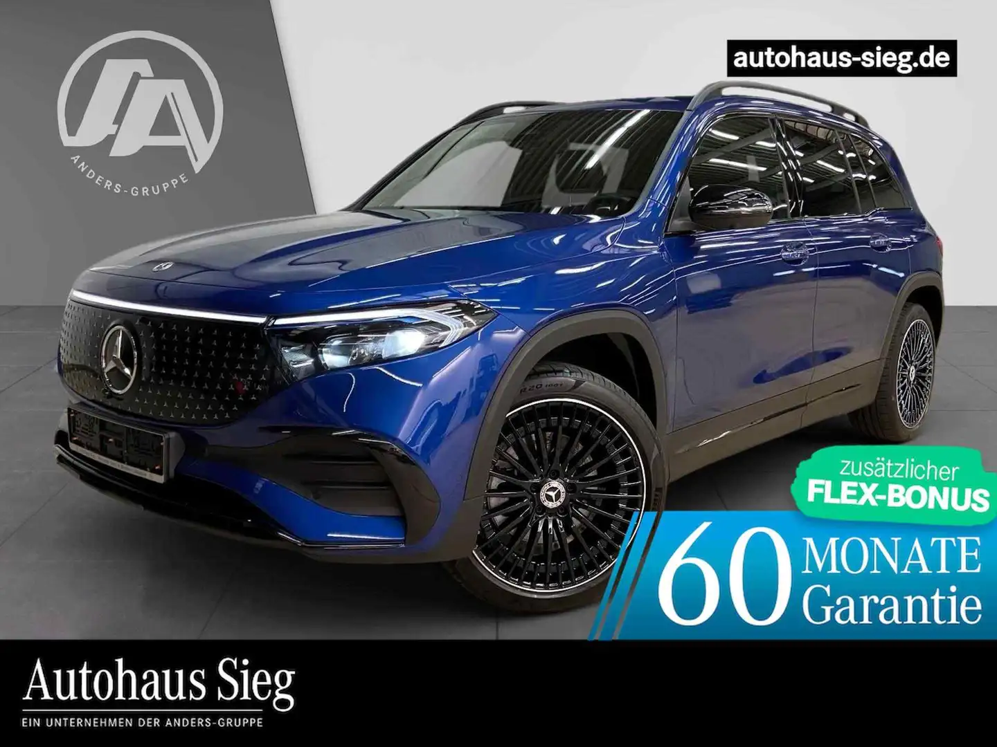 Mercedes-Benz EQB 300 4M AMG PREMIUM+Distr+AHK+Burm+Key+HUD+36 Blau - 1