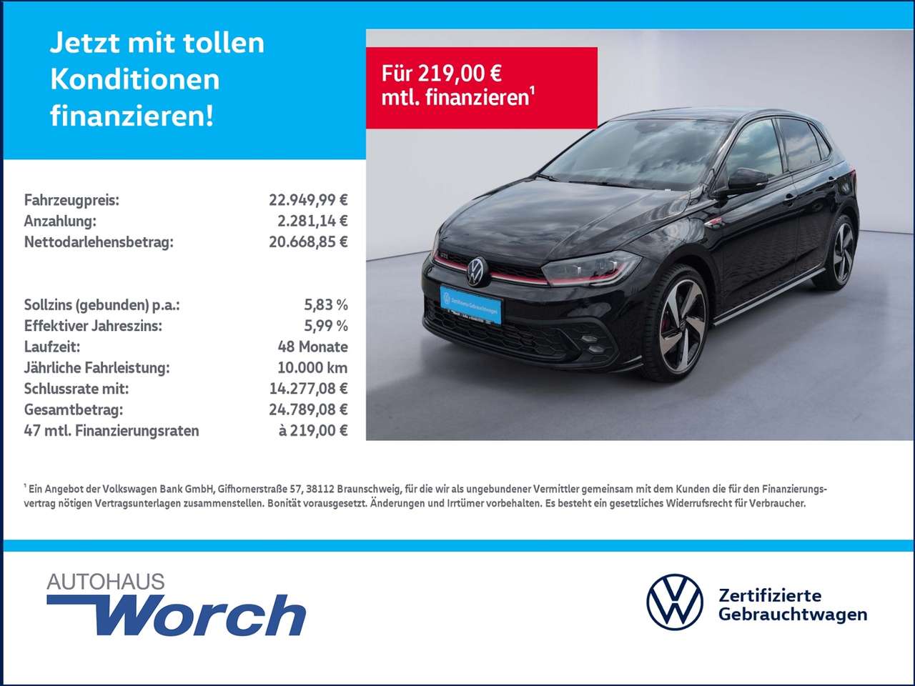Volkswagen Polo GTI 2024 — 2.0 TSI DSG CLIMATRONIC+LED+SHZ