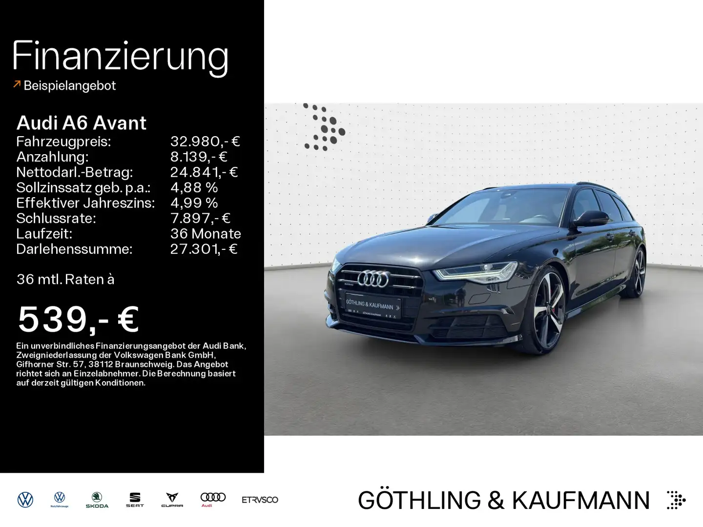 Audi A6 3.0 TDI qu S line competition*Air*Matri Schwarz - 1