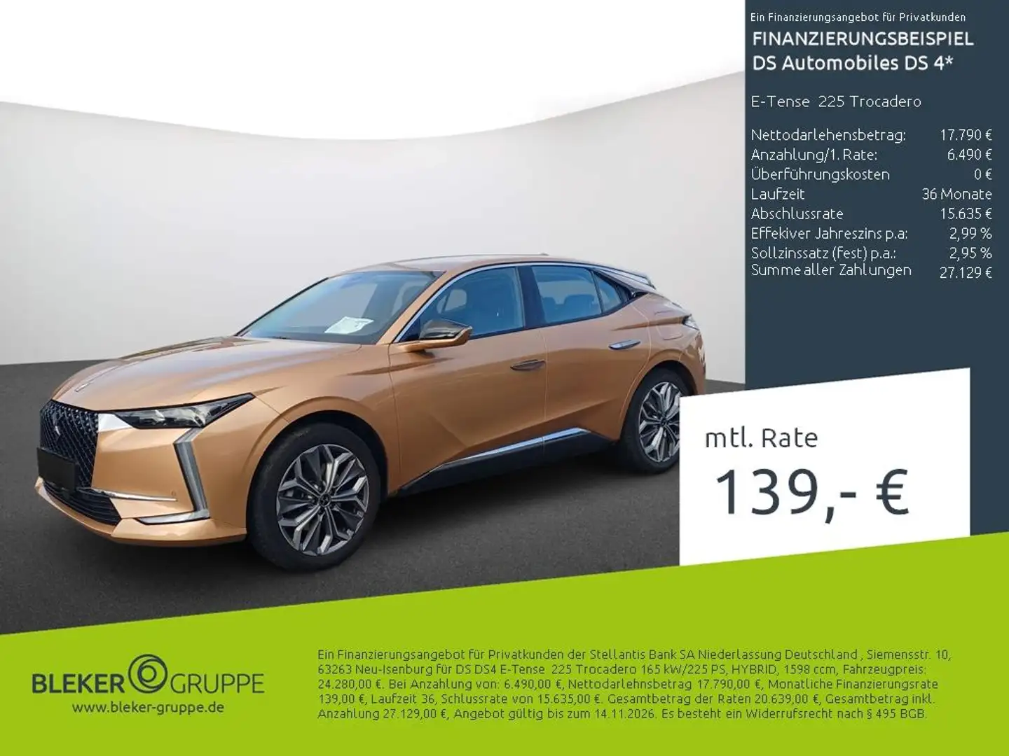 DS Automobiles DS 4 E-Tense 225 Trocadero Gold - 1