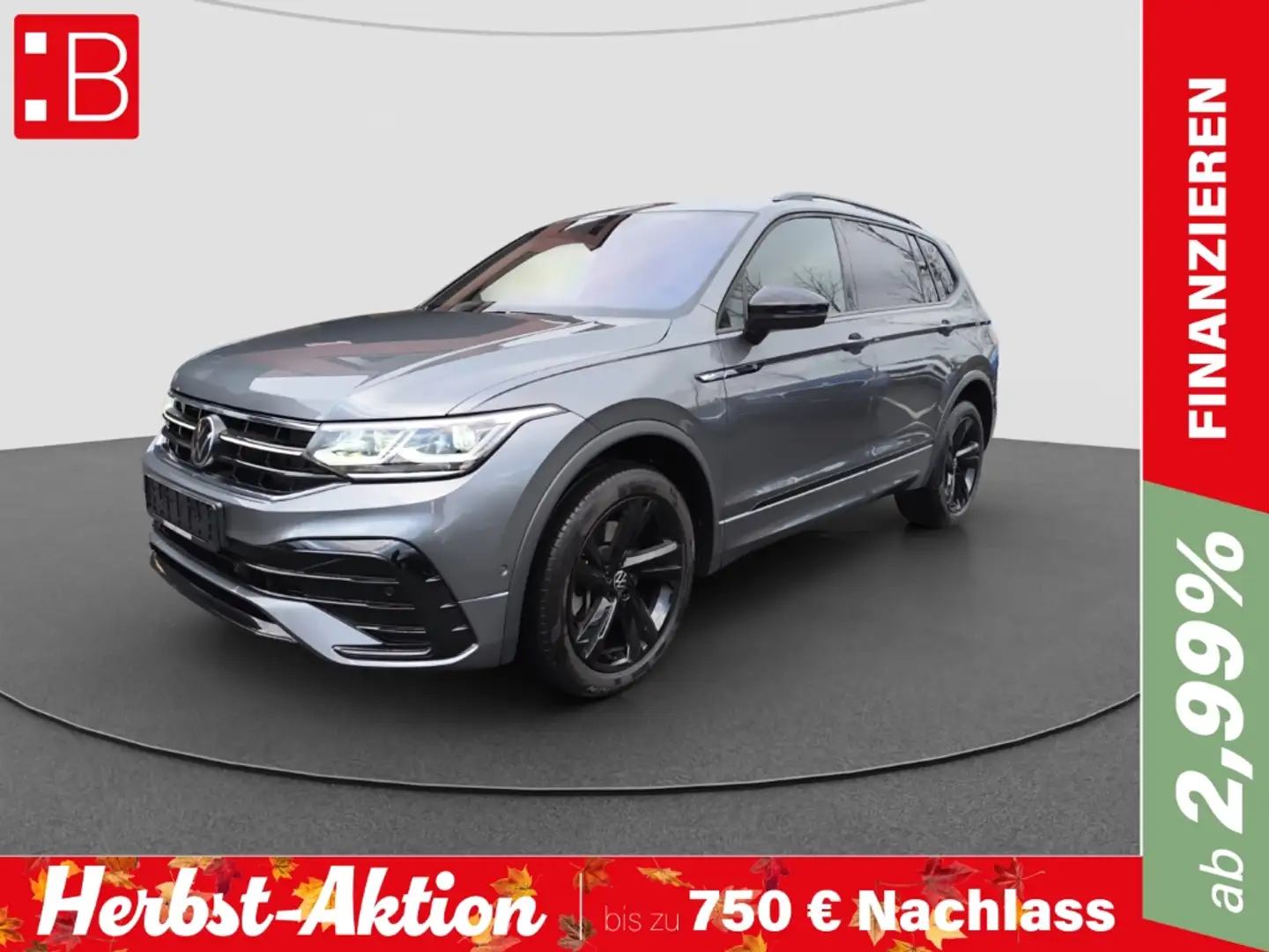 Volkswagen Tiguan Allspace 2.0 TSI DSG 4Mo. R-Line 5-J-G Matrix-LED AHK 7 Sit Grau - 1