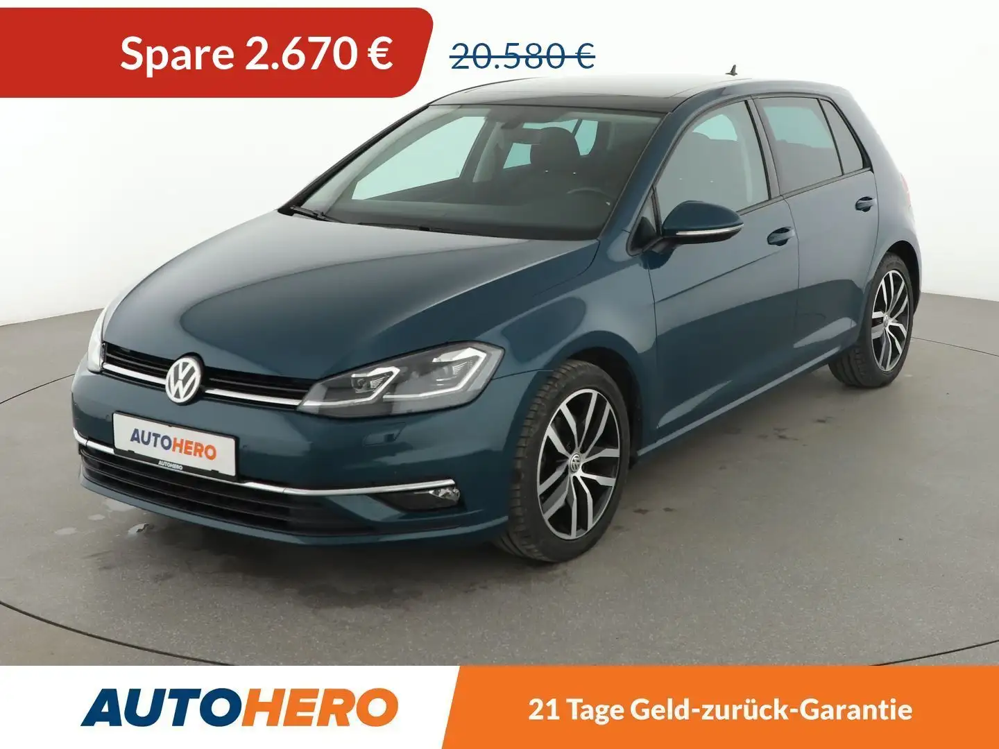 Volkswagen Golf 2.0 TDI Highline BlueMotion Aut.*NAVI*LED*ACC*PANO Grün - 1