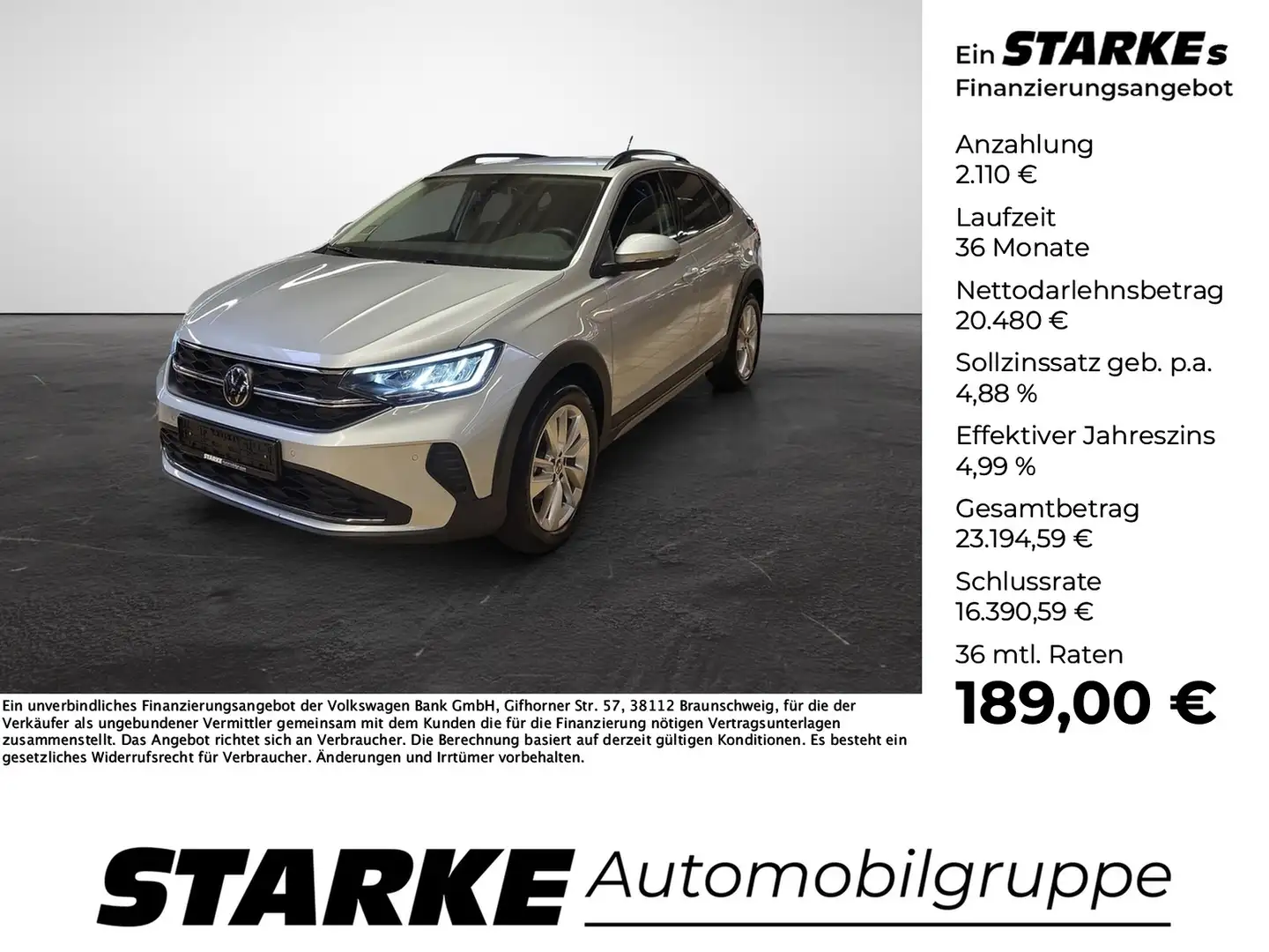 Volkswagen Taigo 1.0 TSI DSG Life LED Kamera ACC Light Assist Silber - 1