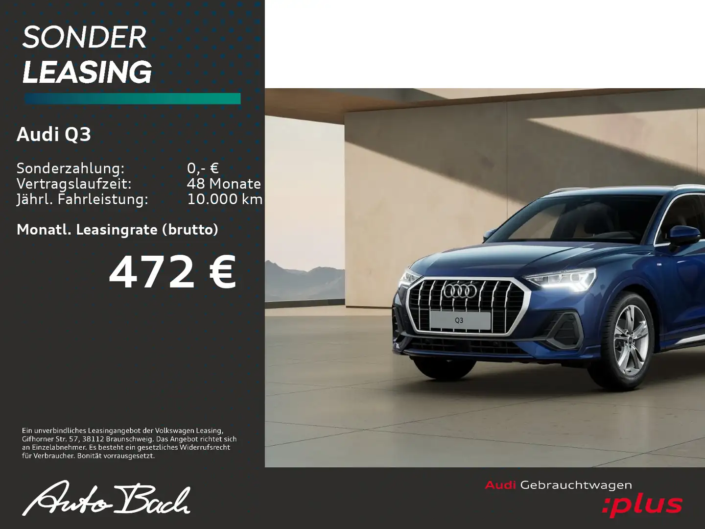 Audi Q3 S line 35TFSI Stronic Navi LED virtual ACC EP Blau - 1