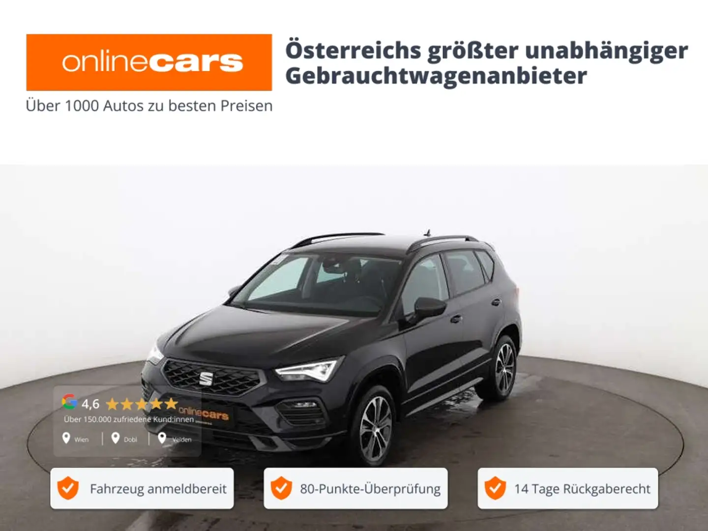 SEAT Ateca 2.0 TDI FR Aut LED DIGITAL-TACHO NAVI R-CAM Schwarz - 1