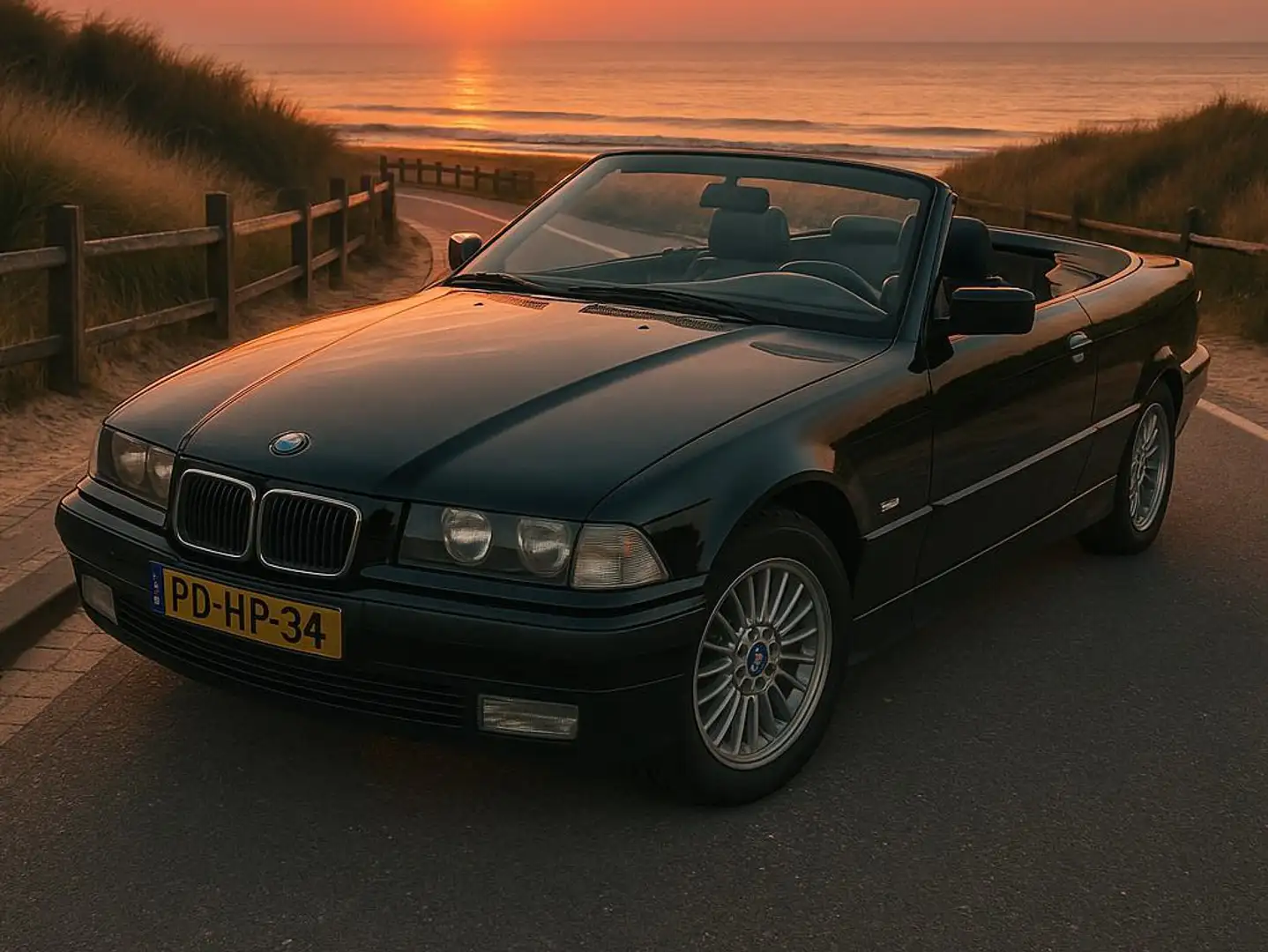BMW 318 E36 318i Executive cabrio Zwart - 1