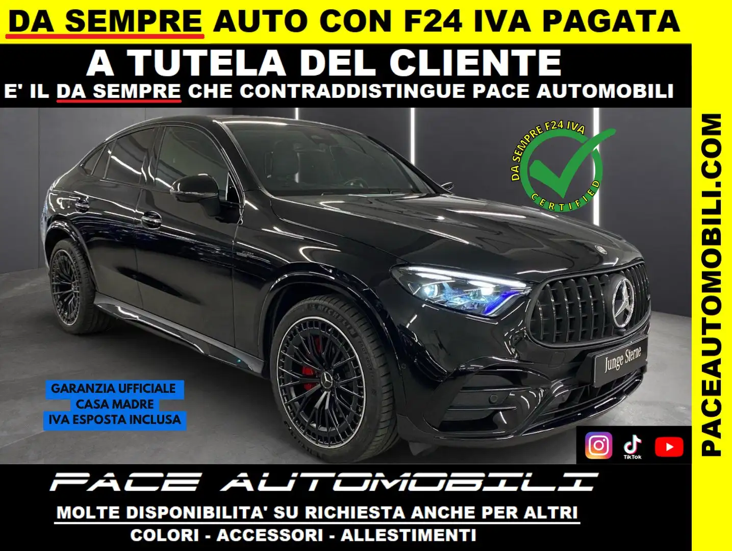 Mercedes-Benz GLC 43 AMG PERFORMANCE 4M PREMIUM NIGHT KAMERA LED PDC TETTO Nero - 1