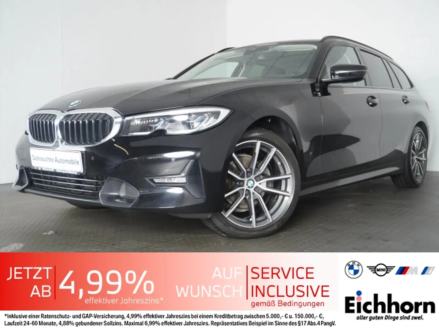BMW 320 d Touring Sport Line *LASERLICHT.LEDER.PDC* Schwarz - 1