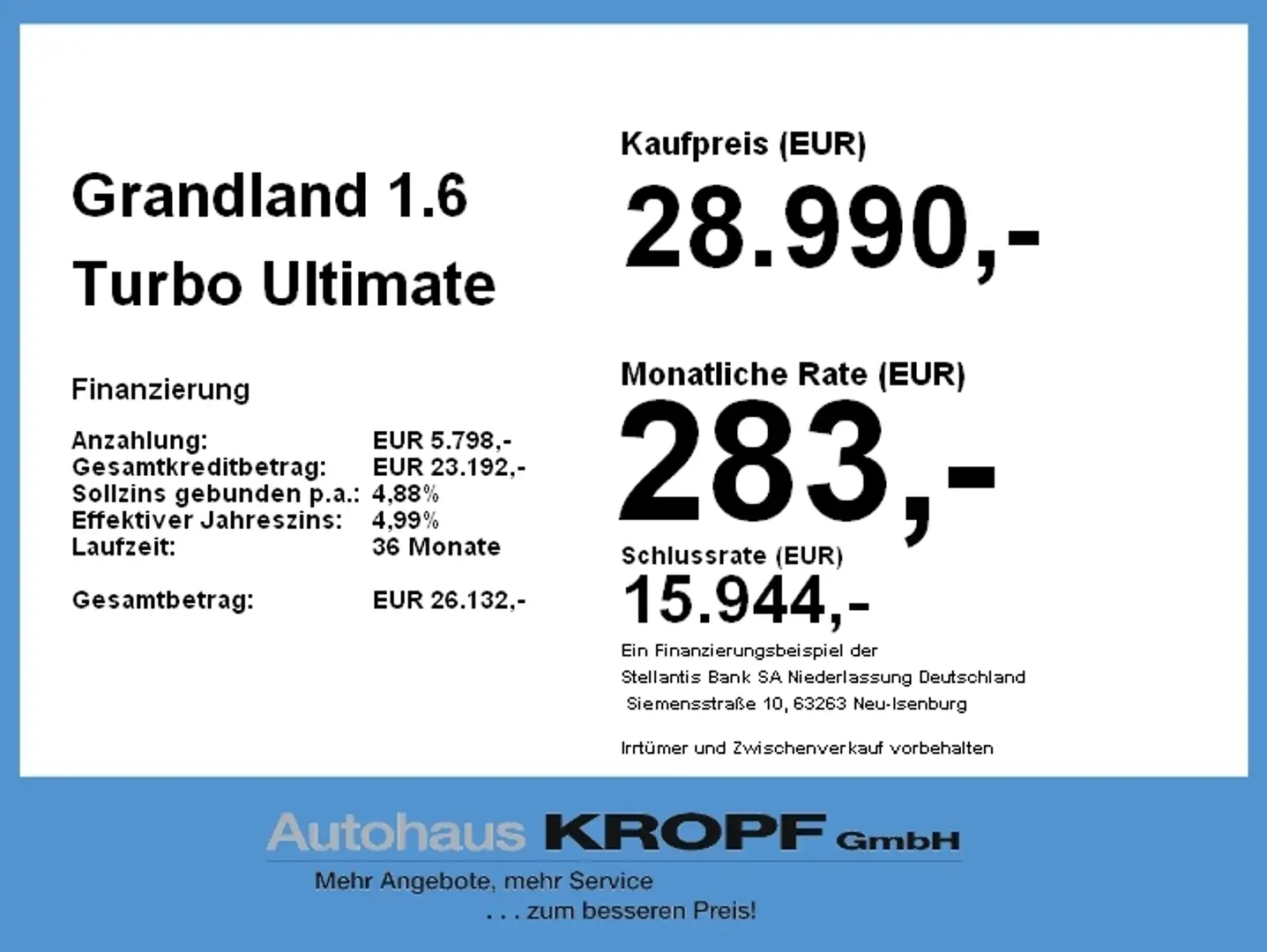 Opel Grandland 1.6 Turbo Ultimate 4 Matrix+ACC+LED+LM Blau - 2