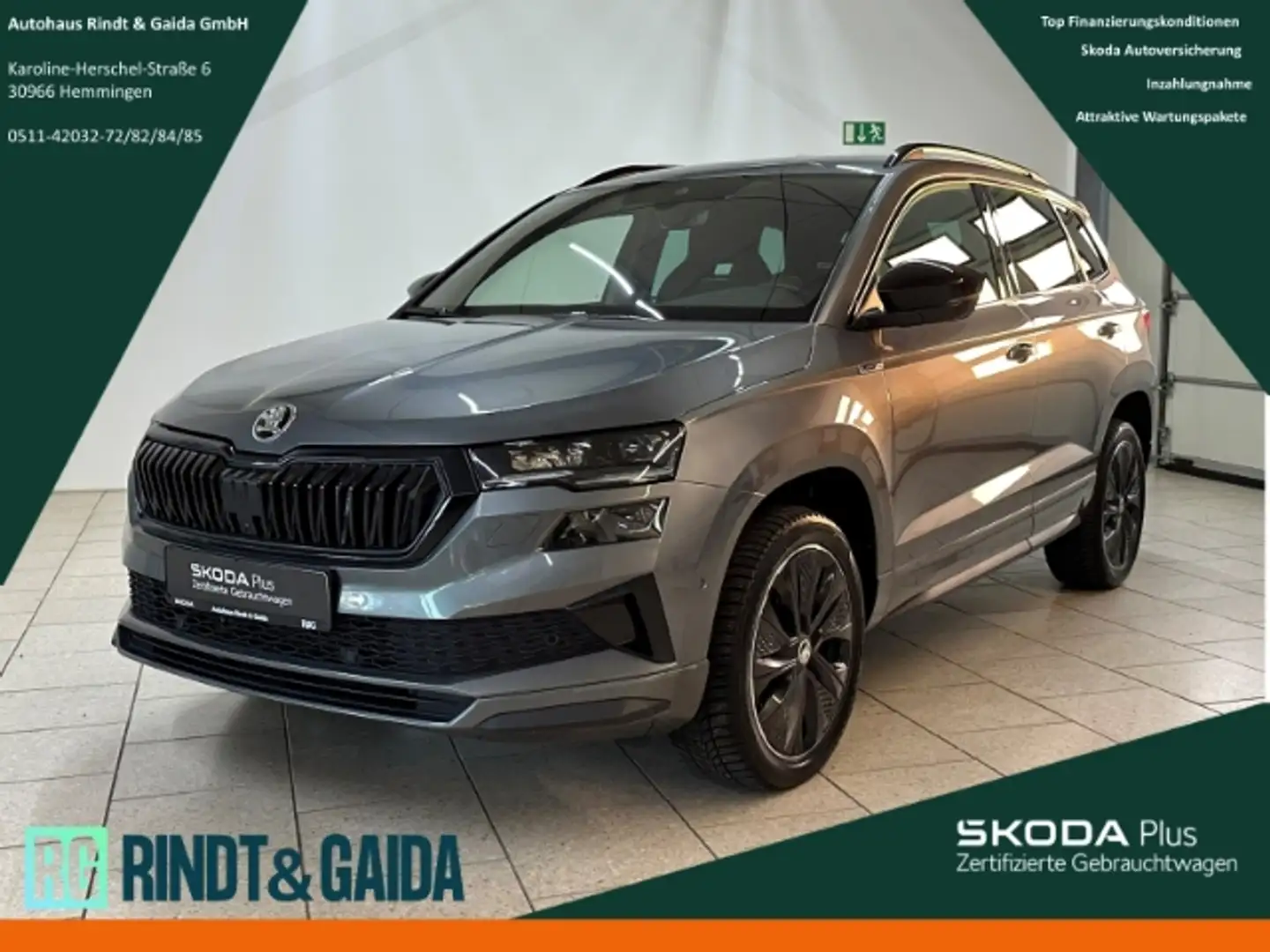 Skoda Karoq 1.5 TSI DSG Sportline 360° Navi ACC Matrix Grau - 1
