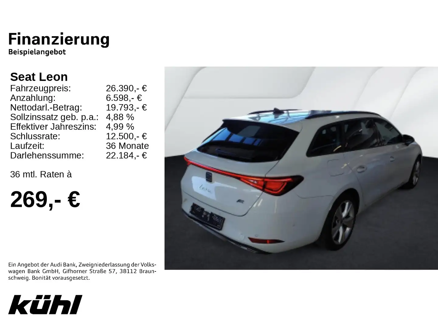 SEAT Leon SP 1.5 eTSI FR LED Kamera App Navi Weiß - 2