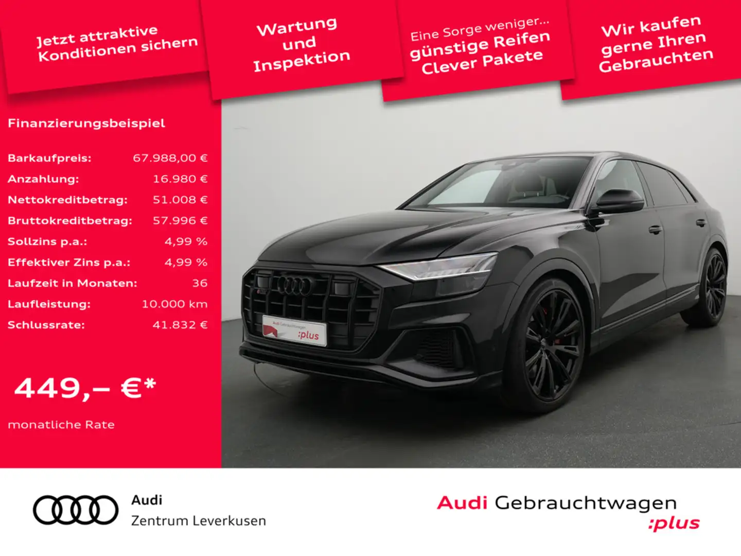 Audi SQ8 MATRIX MEMORY LEDER LUFT ALLRADLENKUNG NA Schwarz - 1