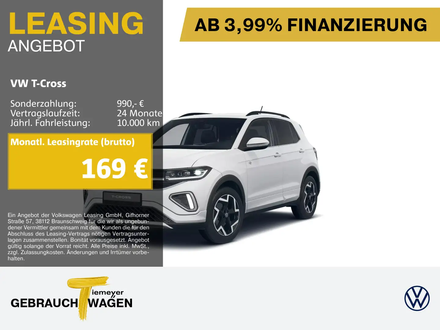 Volkswagen T-Cross 1.5 TSI DSG R-LINE LM17 NAVI AHK KAMERA Weiß - 1