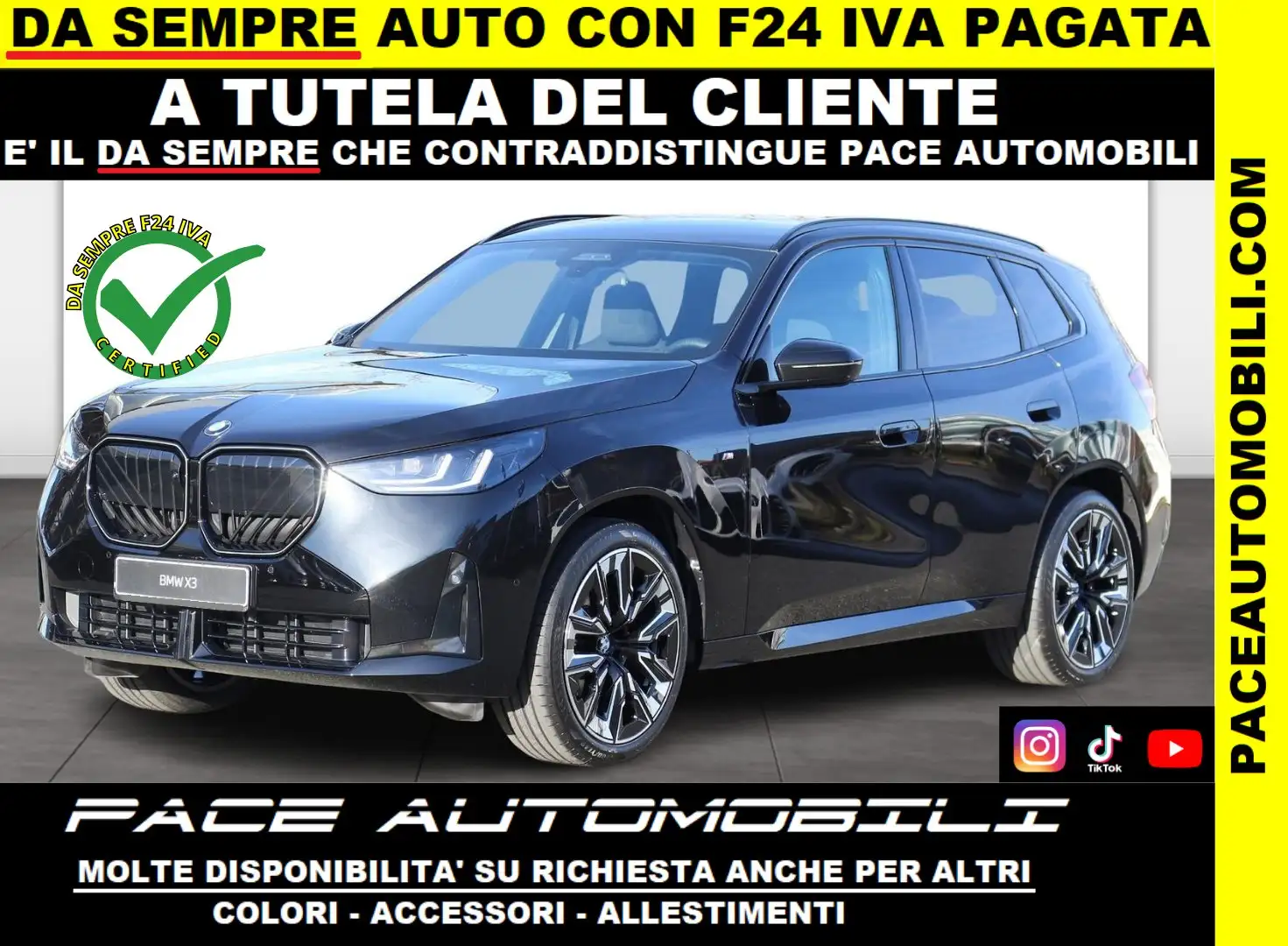 BMW X3 20D XDRIVE PRO MSPORT M-SPORT BLACK PACK PDC 21" Nero - 1
