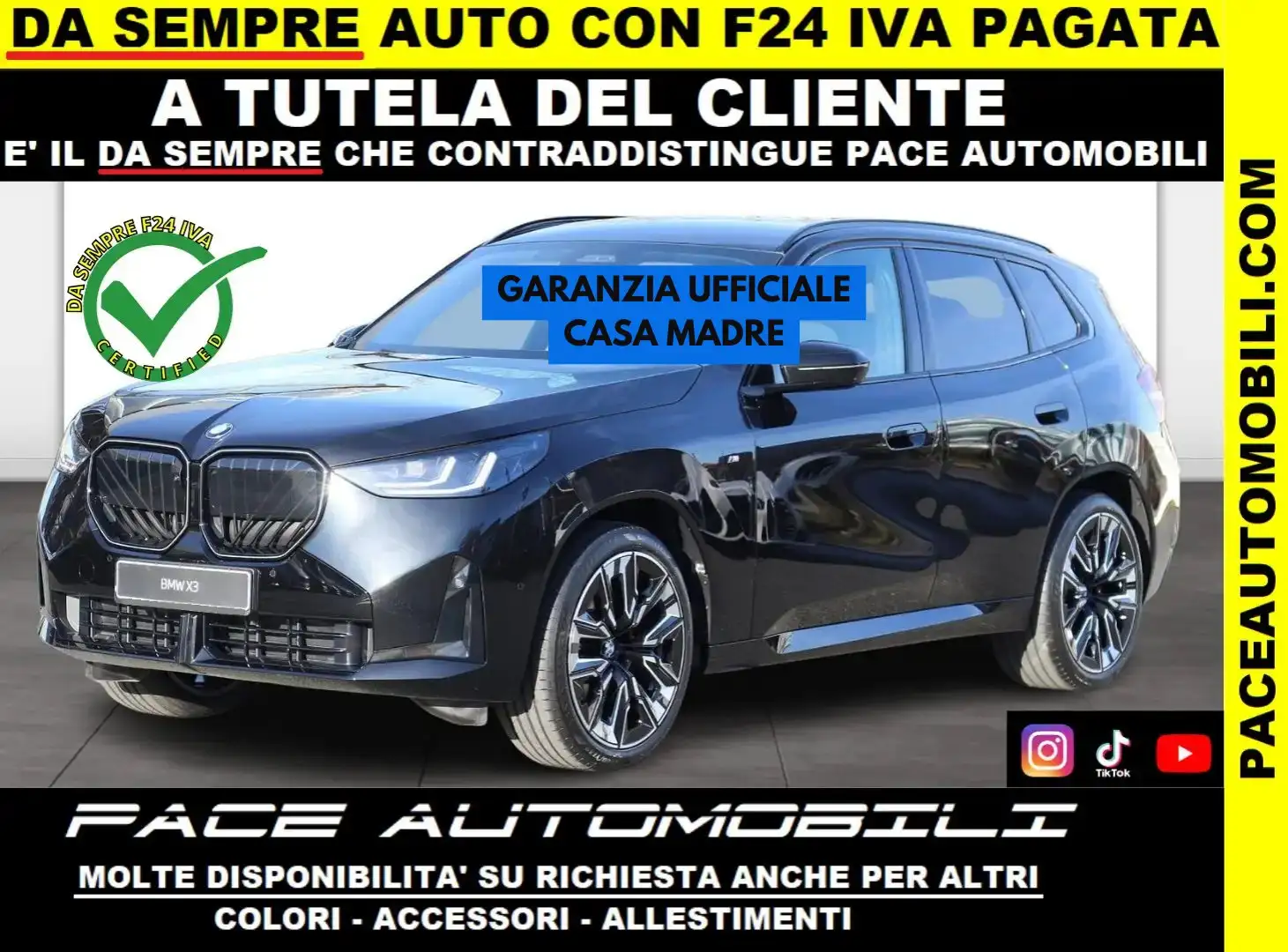 BMW X3 20D XDRIVE PRO MSPORT M-SPORT BLACK PACK PDC 21" Nero - 1