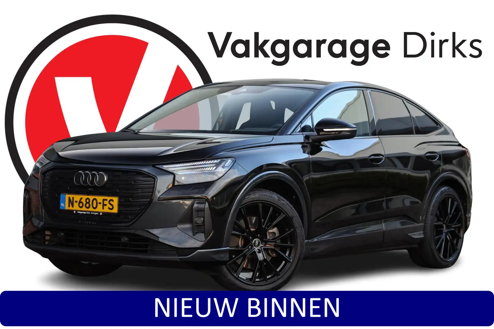 Audi Q4 e-tron Sportback 40 Black 77 kWh ✅ Matrix LED ✅ ACC ✅ 21 Zwart - 1