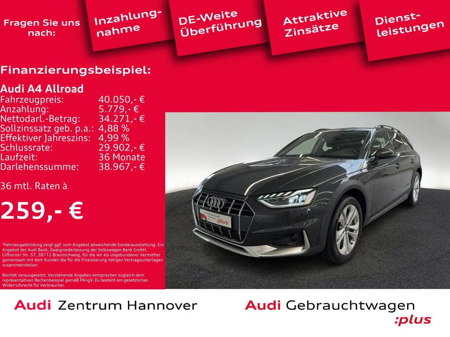Audi A4 allroad A4 allroad quattro 40 TDI AHK LED virtual Cockpi Grau - 2