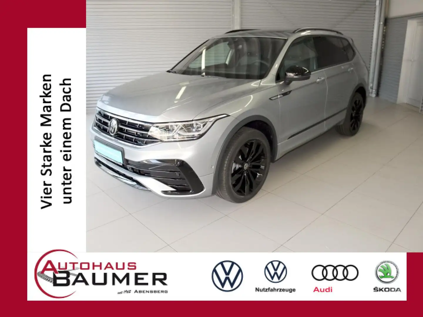Volkswagen Tiguan Allspace R-Line 2.0 TDI DSG 4x4 AHK Leder Silber - 1