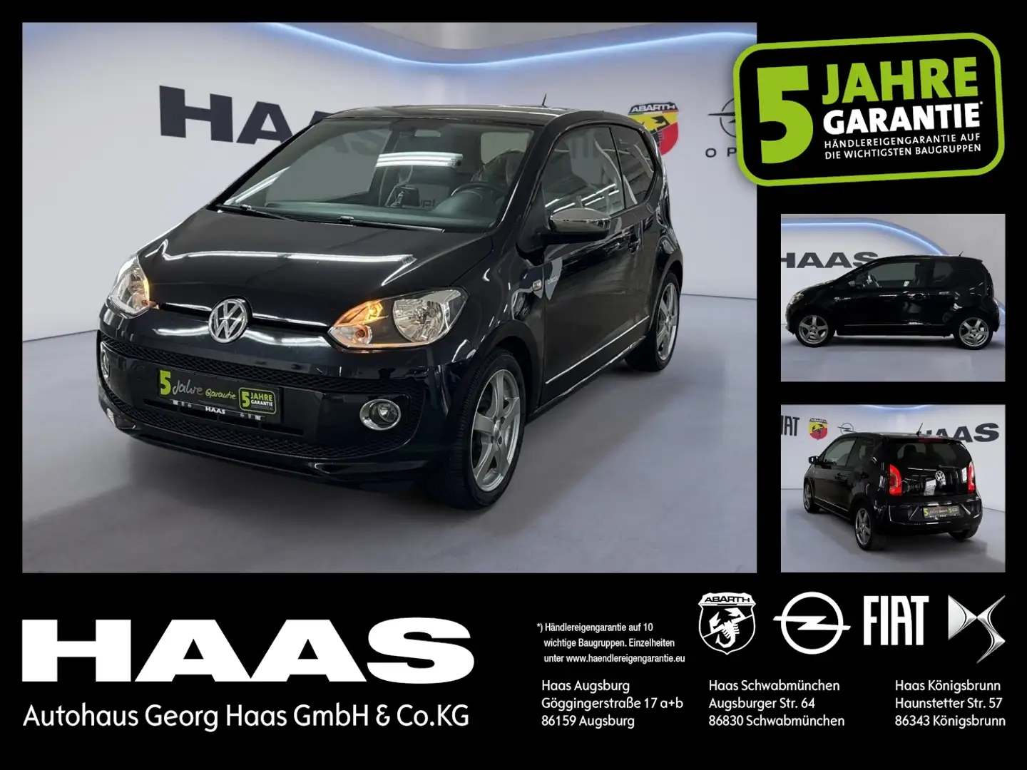 Volkswagen up! 1.0 Sitzheizung, Lederlenkrad, Alufelgen Schwarz - 1