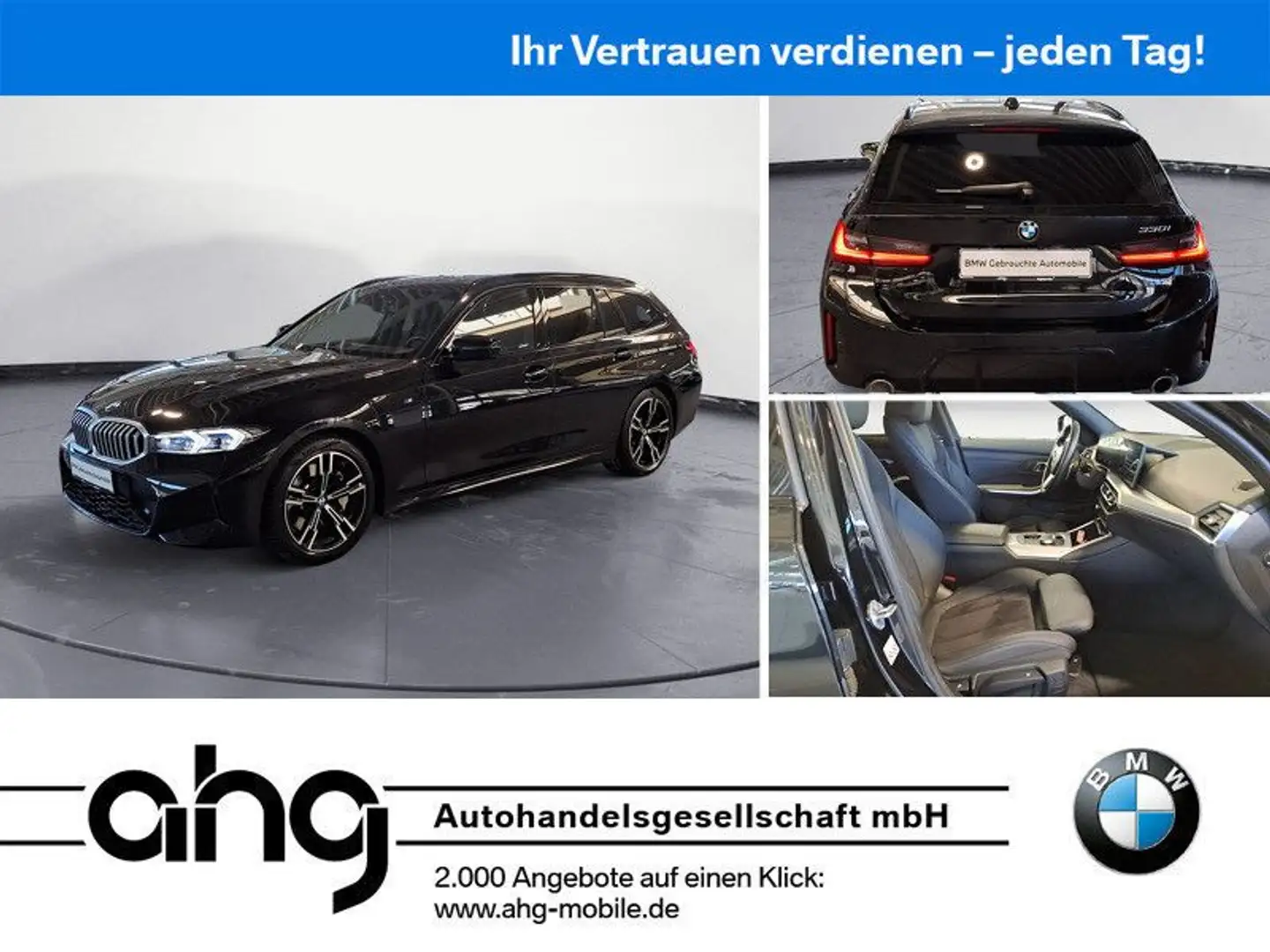 BMW 330 i Touring M Sport NAVI Panorama Akustikvergla Schwarz - 1