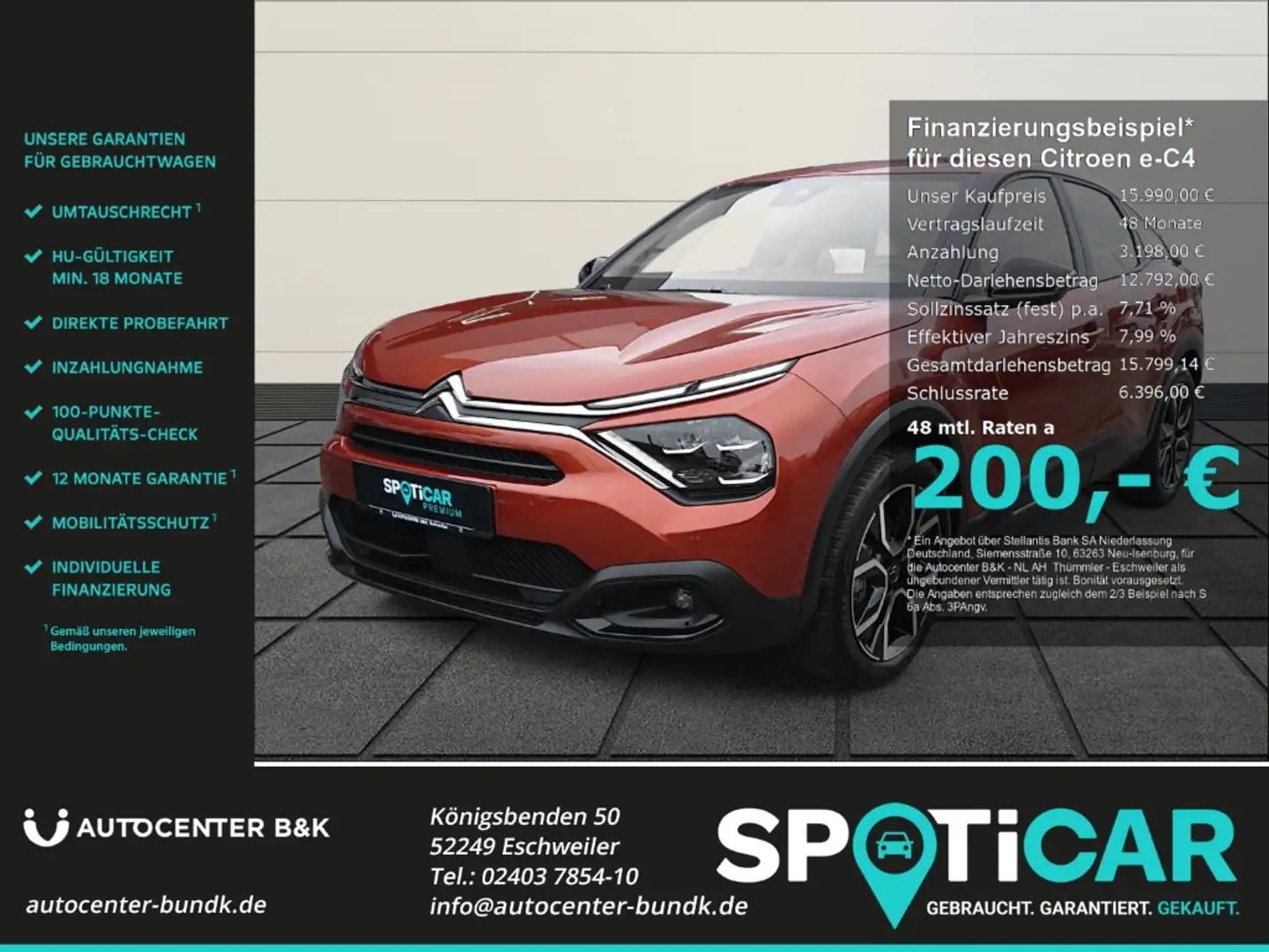 Citroen E-C4 Electric 136 FEEL PACK Navi Klimaautomatik 3D Navi Sitzheiz Braun - 1