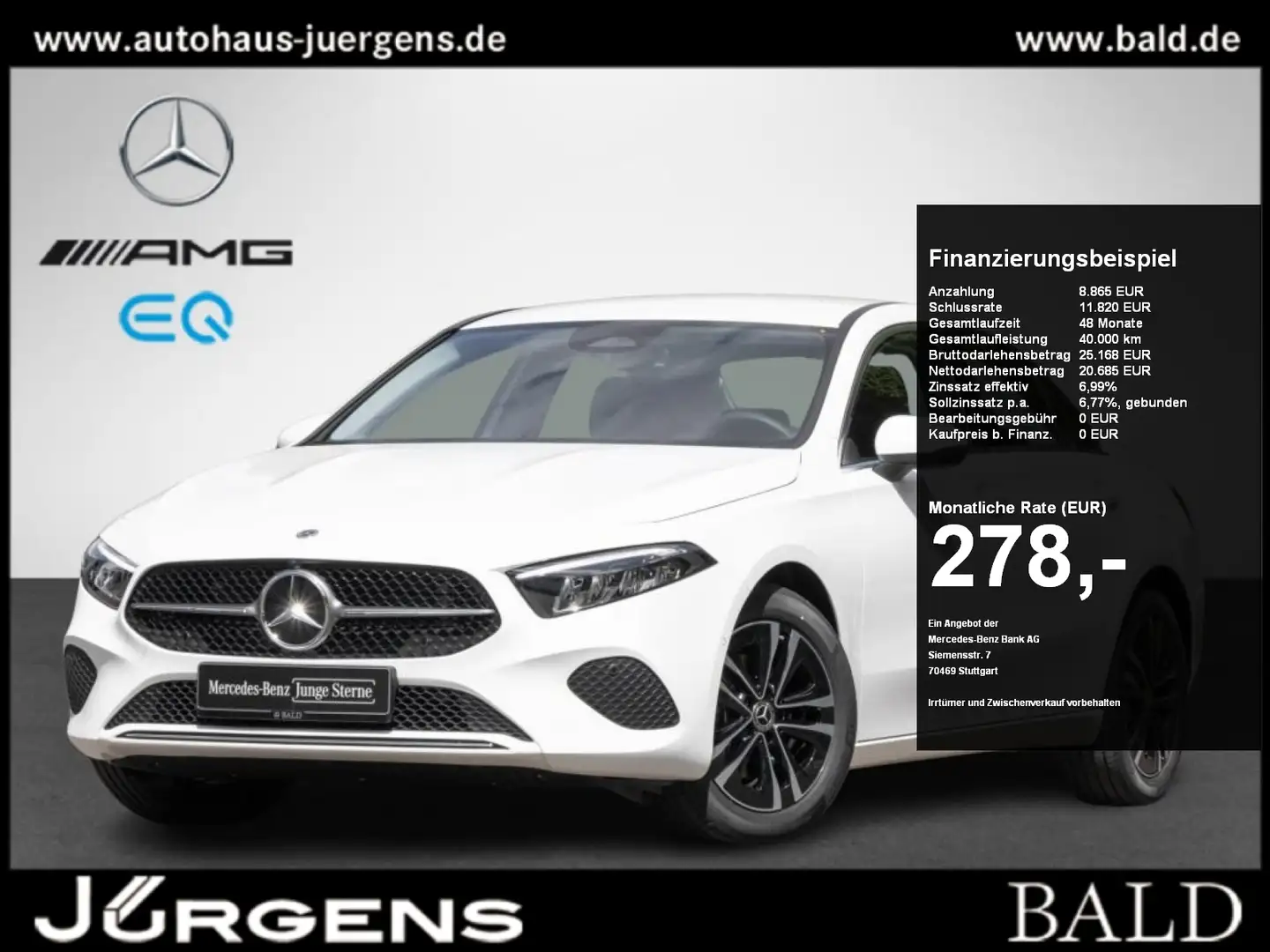 Mercedes-Benz A 200 Limo Progressive-Advanced/LED/Cam/CarPlay Bianco - 1