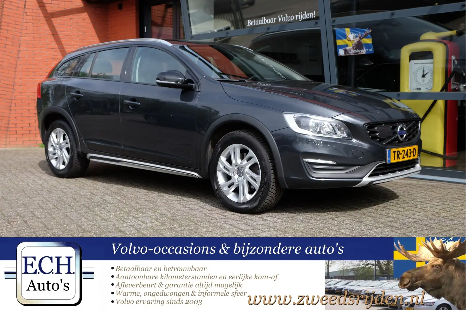 Volvo V60 Cross Country D3 150 pk Aut. Polar+, Navi, Bluetooth, Stuurwielv Gris - 1