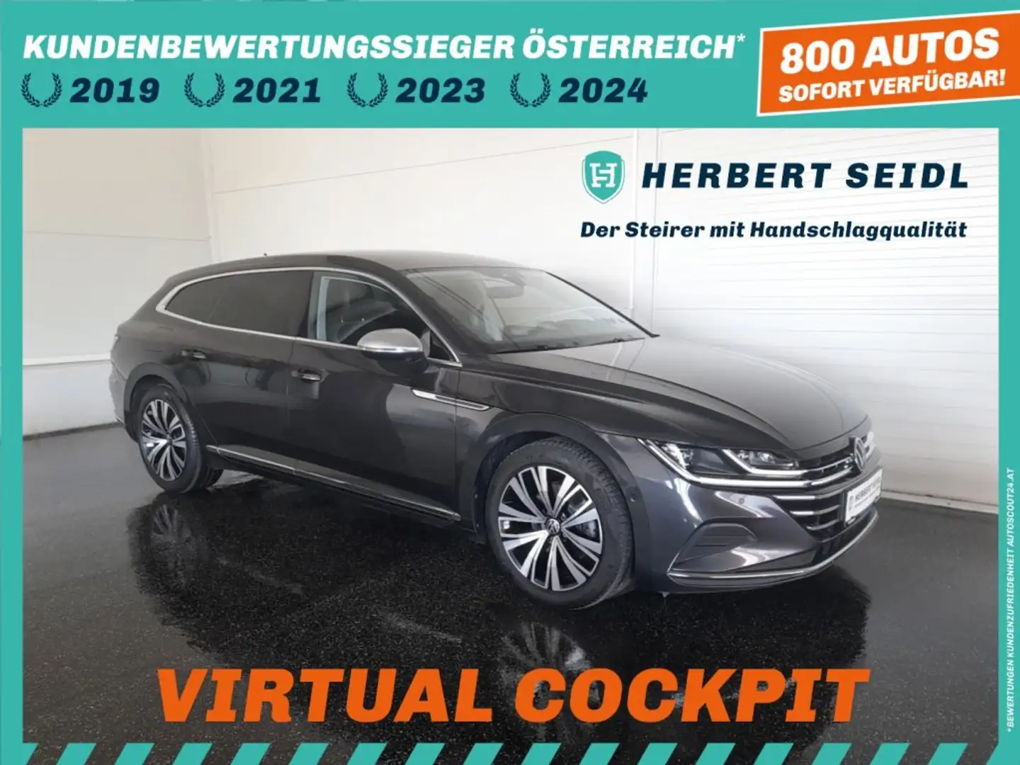 Volkswagen Arteon ELEGANCE 4x4 2,0 TDI DSG *LEDER MIT MASSAGE / IQ-LIGHT LED / VIRTUELL PRO / NAVI / ACC / E-KLAPPE / KEYLESS* Grau - 1