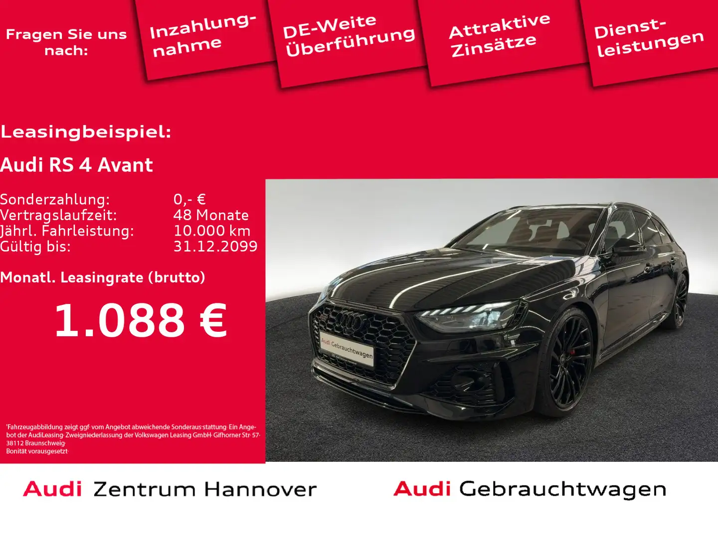 Audi RS4 2.9 TFSI quattro Matrix Head-Up Pano Schwarz - 1