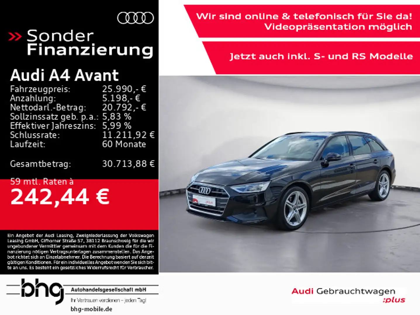 Audi A4 40 TDI S tronic Navi connect sound LED Schwarz - 1