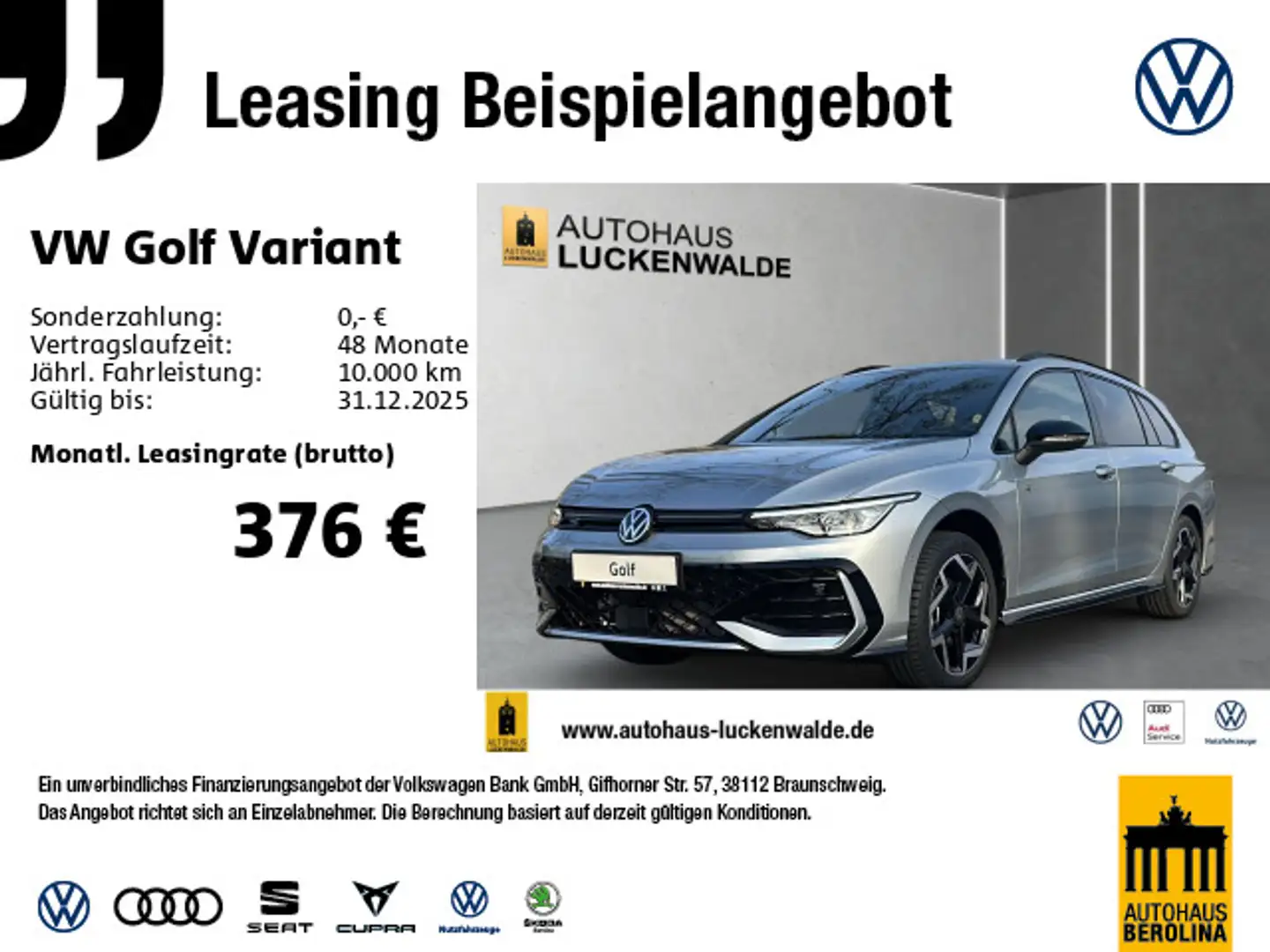 Volkswagen Golf Variant Golf VIII Variant 1.5 eTSI R-Line DSG *HuD*LED+* Silber - 1
