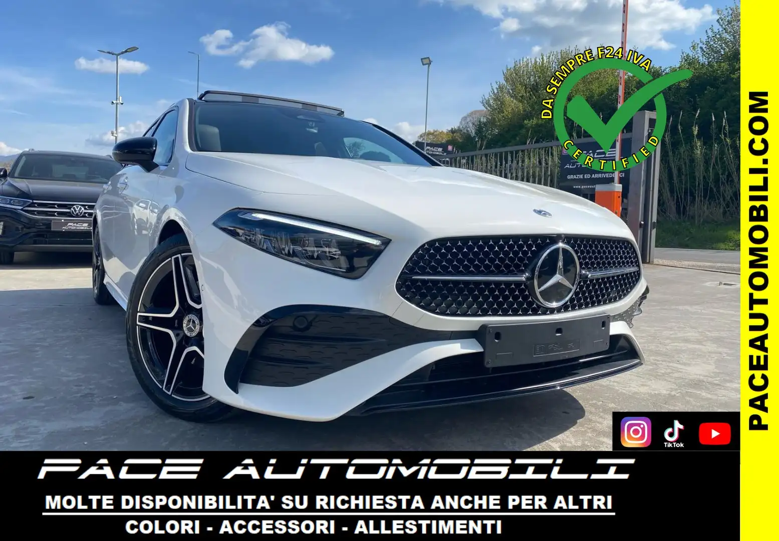 Mercedes-Benz A 180 i NIGHT AMG PREMIUM DISTRONIC LED 64 TETTO KAMERA Bianco - 1