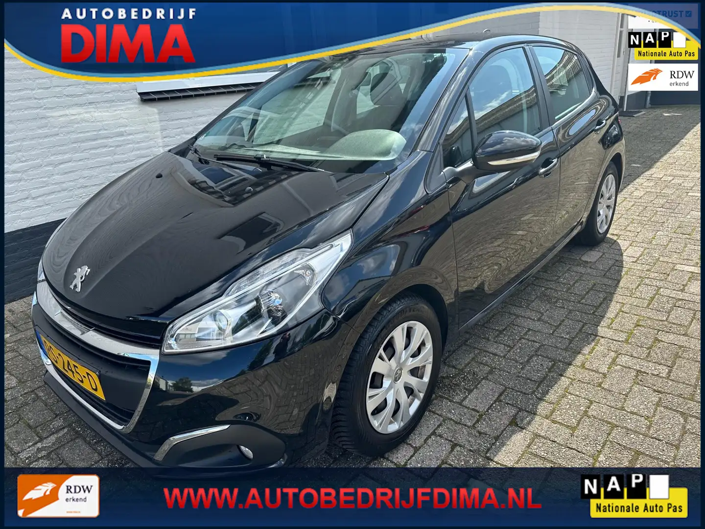 Peugeot 208 1.2 PureTech Blue Lion/ Navi/ Cruise Control/ PDC/ Zwart - 1