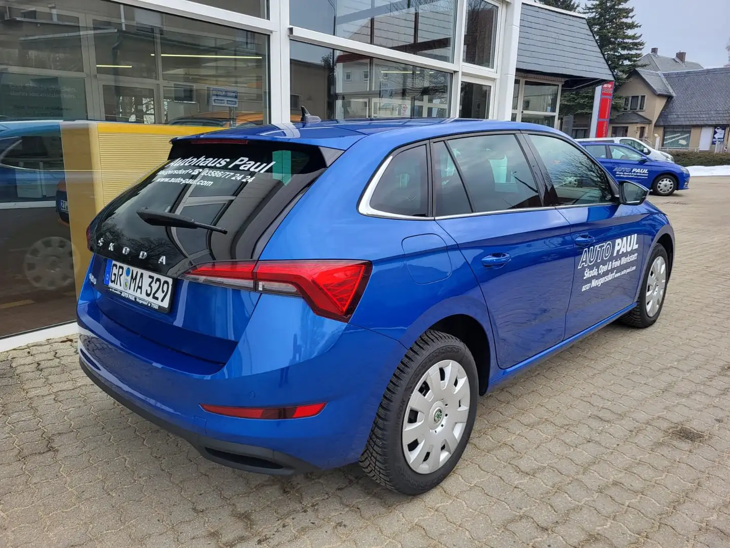 Skoda Scala 1,5 TSI Style*AHK*LMF*Lenkradhz*5J/100TKM Garantie Blau - 2