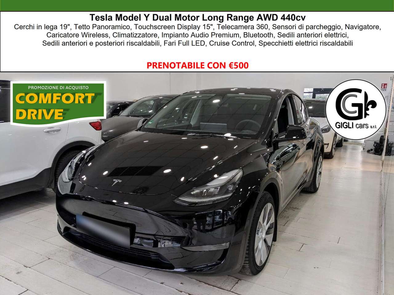 Tesla Model Y 440 cv Long Range Dual Motor Tetto Cruise adattivo